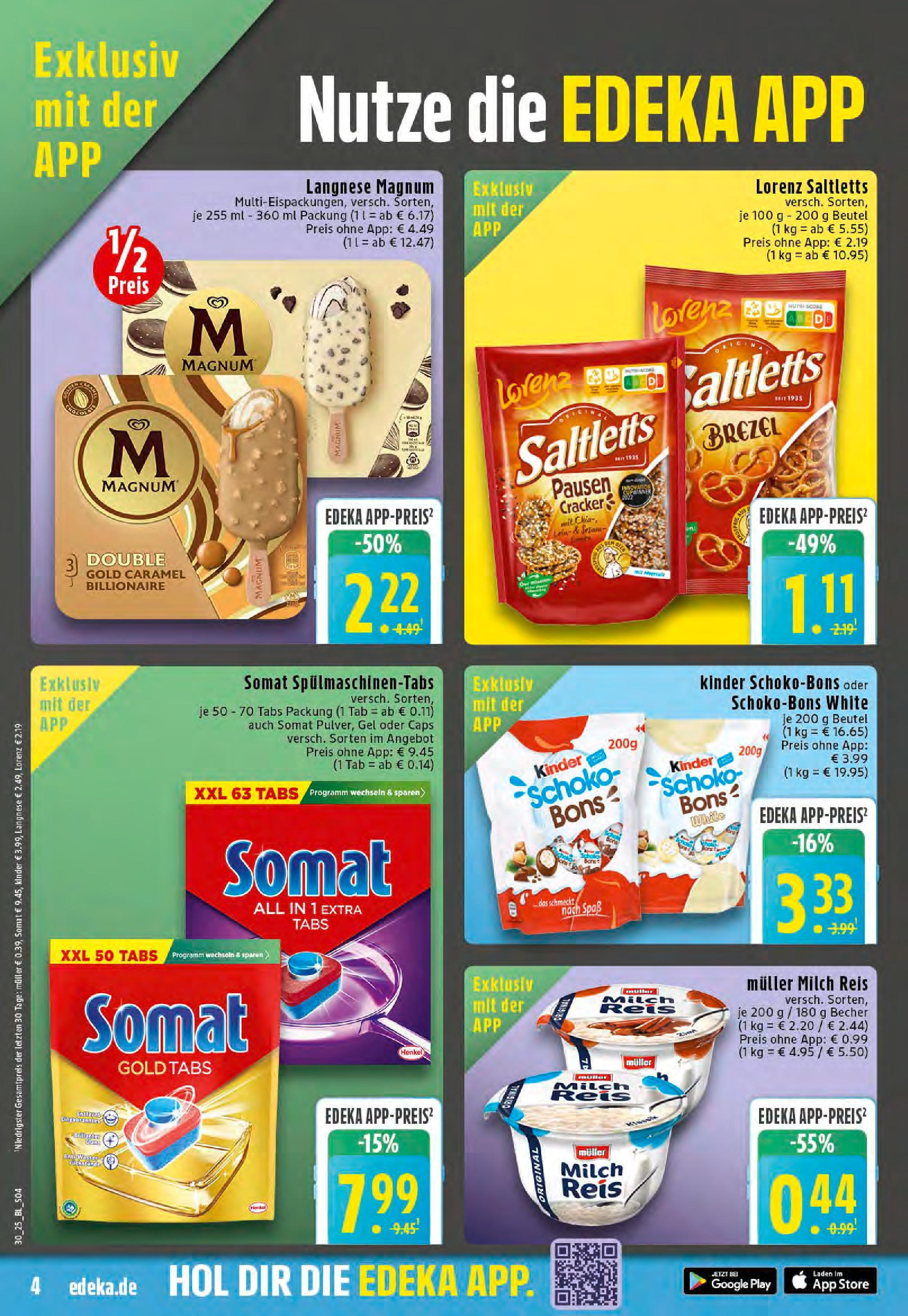 Edeka prospekt Rheine	 (ab 20.07.2025) » Angebote Online | Seite: 4 | Produkte: Milch, Pudding, Spülmaschinentabs, Reis