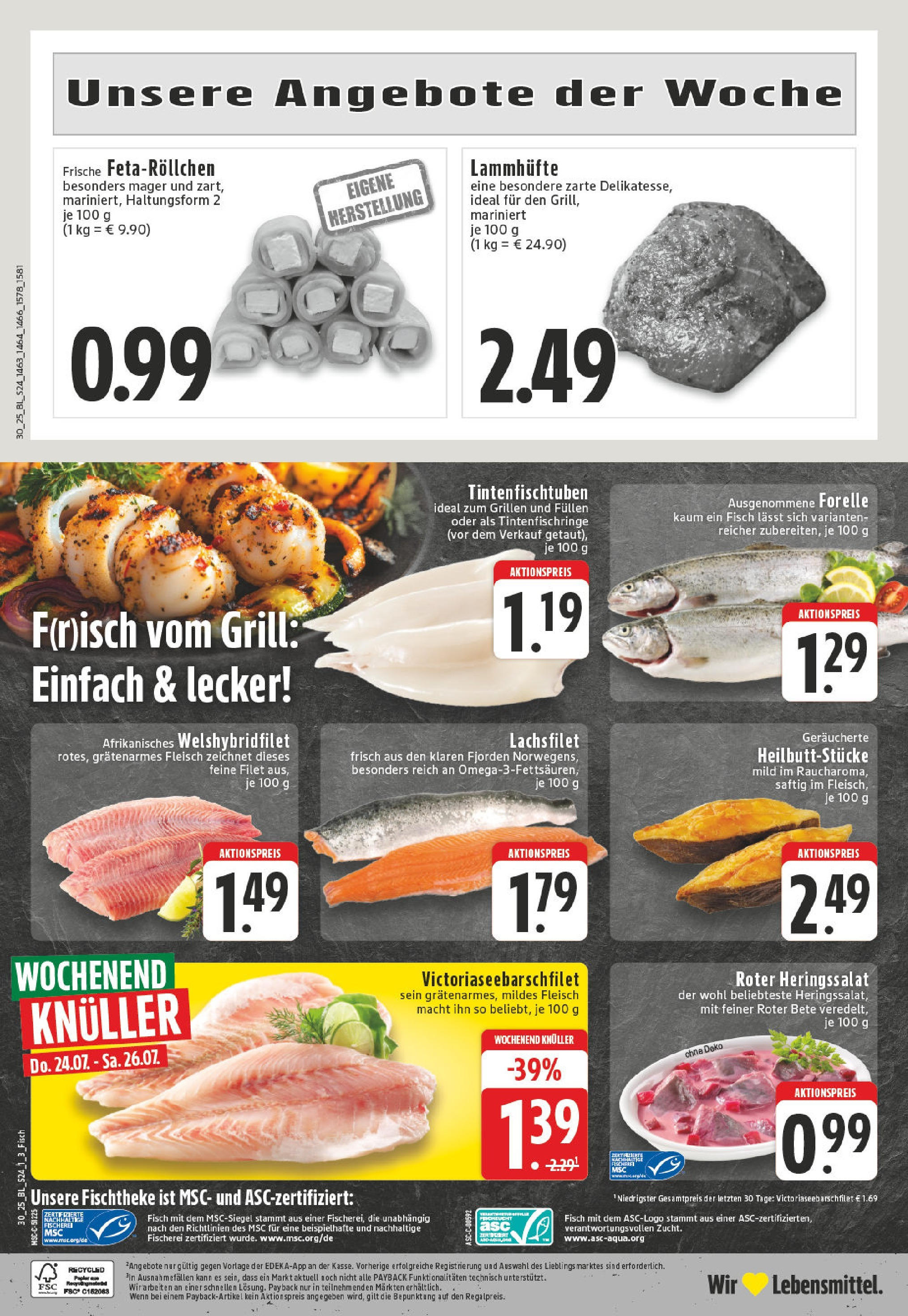 Edeka prospekt Gevelsberg	 (ab 20.07.2025) » Angebote Online | Seite: 24 | Produkte: Grill, Fisch, Fleisch