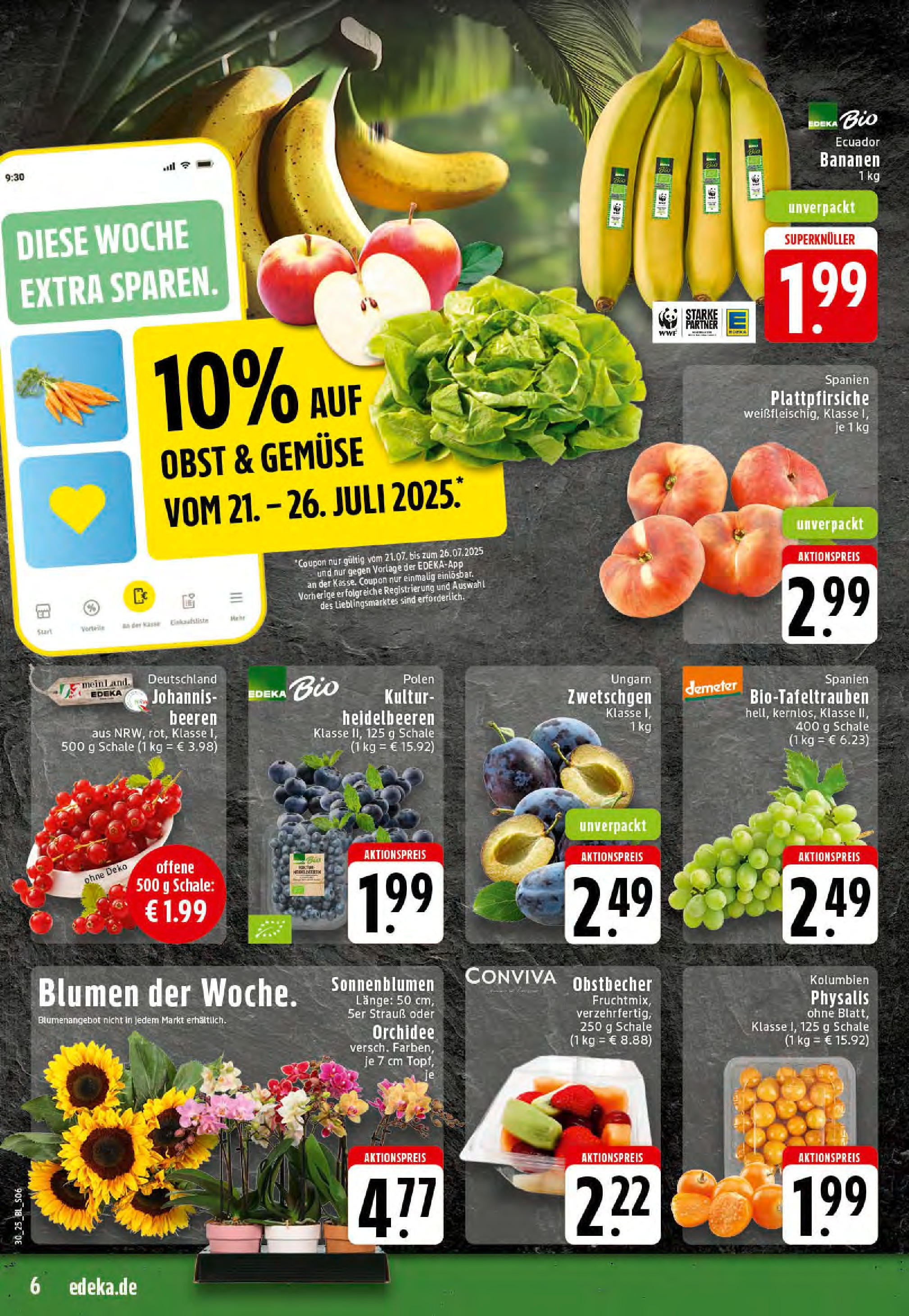 Edeka prospekt Rheine	 (ab 20.07.2025) » Angebote Online | Seite: 6 | Produkte: Orchidee, Blumen, Gemüse, Obst