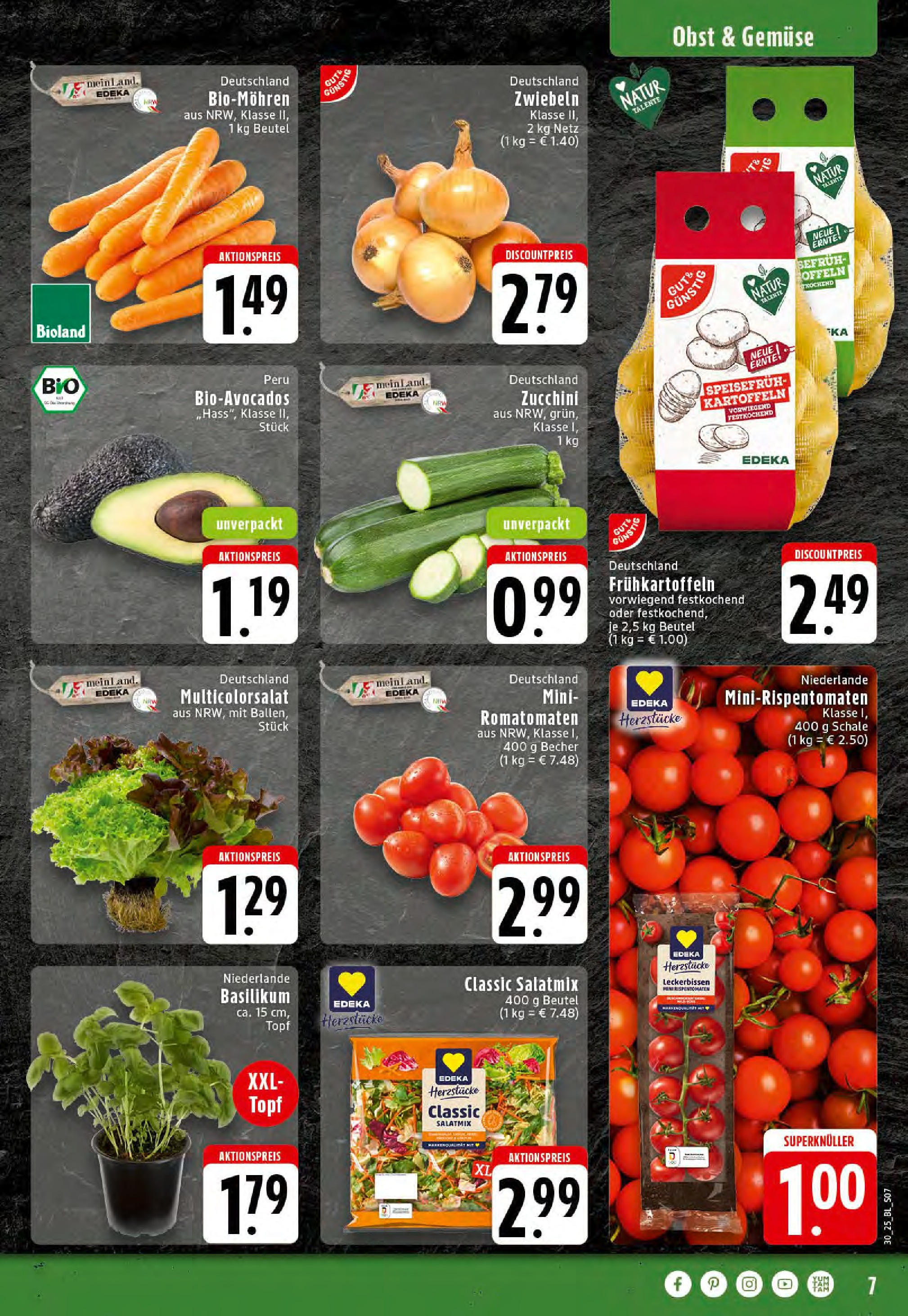 Edeka prospekt Rheine	 (ab 20.07.2025) » Angebote Online | Seite: 7 | Produkte: Kartoffeln, Gemüse, Obst, Zucchini