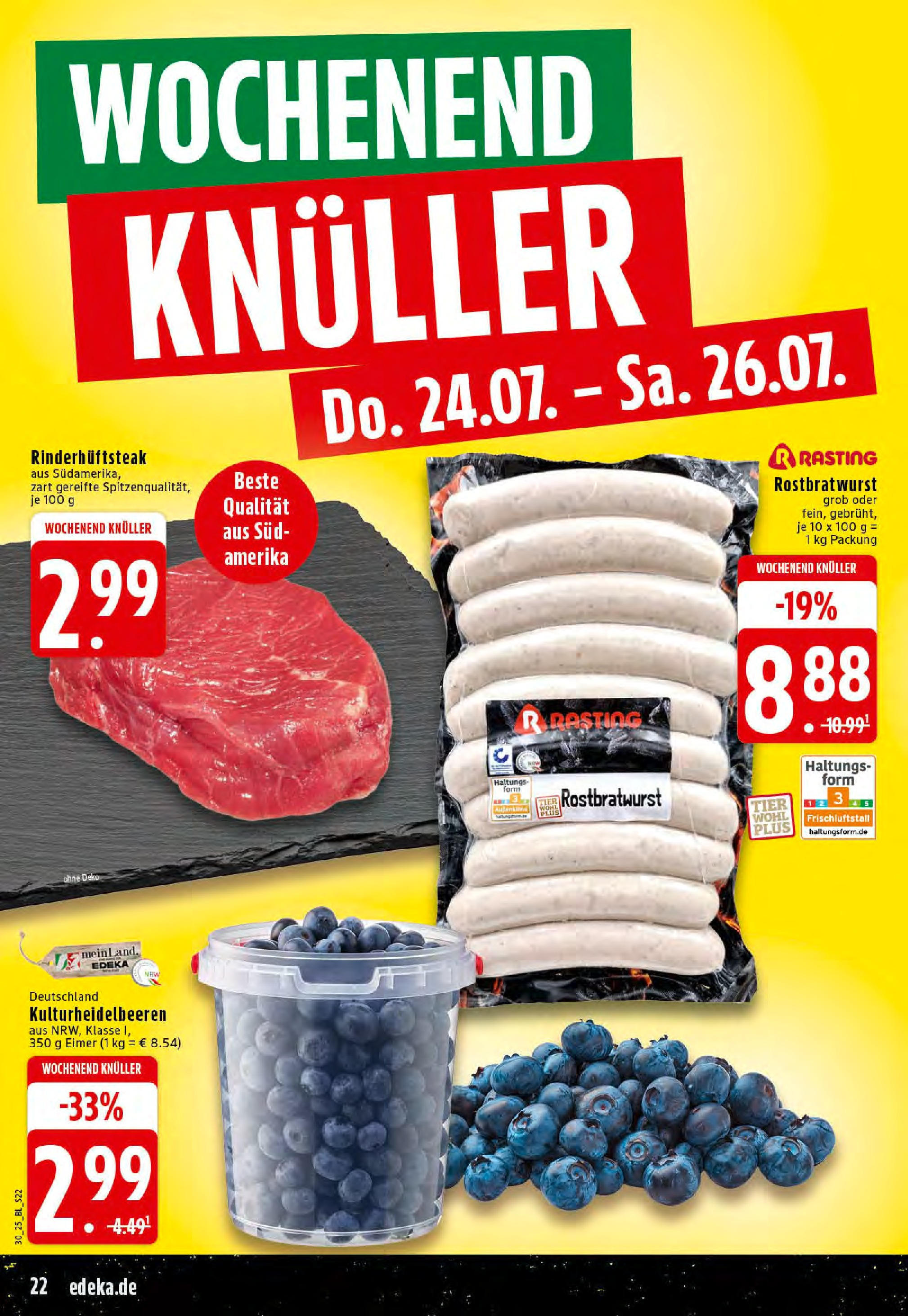 Edeka prospekt Rheine	 (ab 20.07.2025) » Angebote Online | Seite: 22 | Produkte: Steak