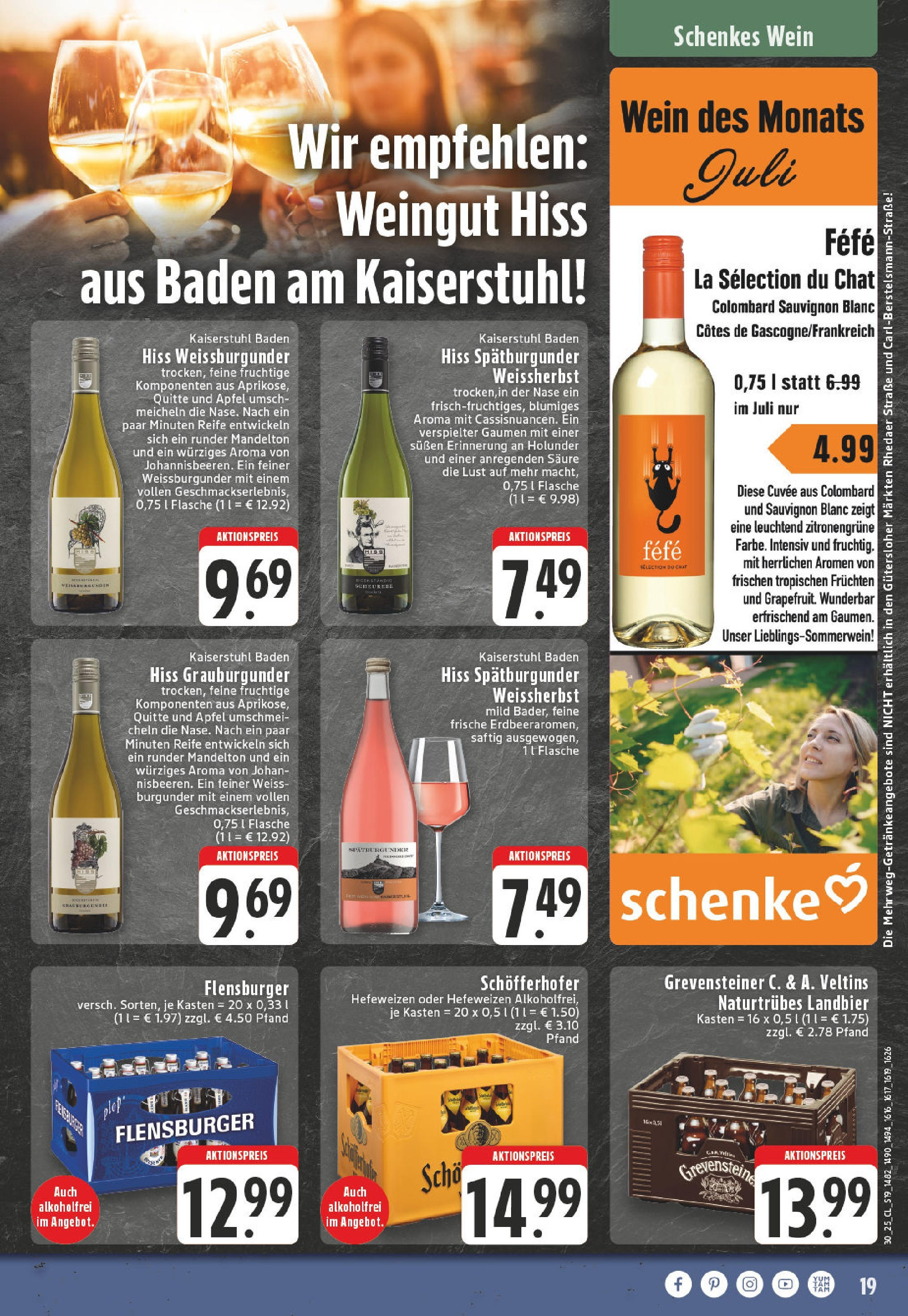 Edeka prospekt Gütersloh	 (ab 20.07.2025) » Angebote Online | Seite: 19 | Produkte: Äpfel, Flensburger, Wein, Veltins