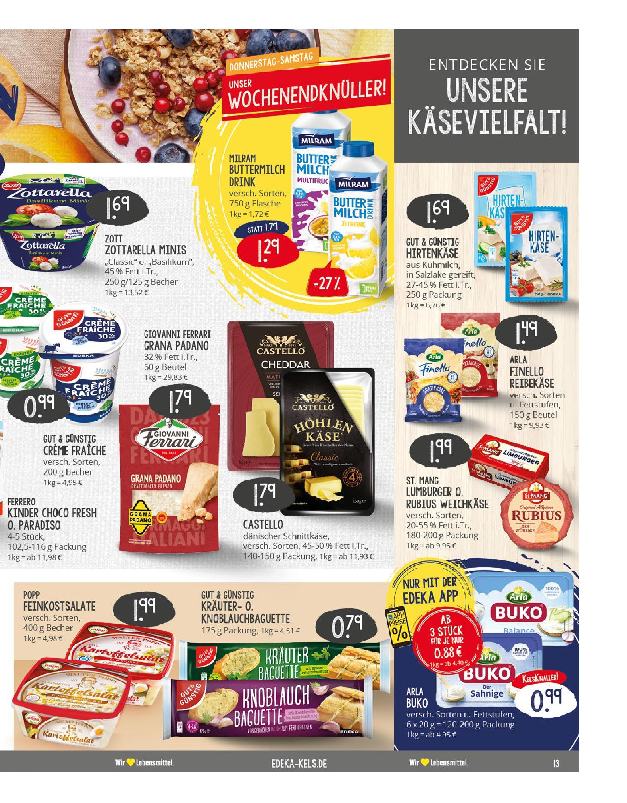 Edeka prospekt Essen	 (ab 20.07.2025) » Angebote Online | Seite: 13 | Produkte: Buttermilch, Butter, Baguette, Zitrone