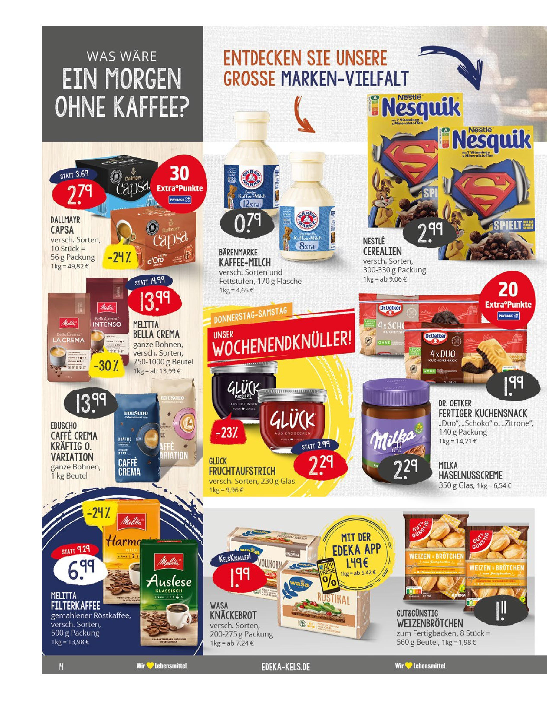 Edeka prospekt Essen	 (ab 20.07.2025) » Angebote Online | Seite: 14 | Produkte: Melitta, Dallmayr, Erdbeeren, Eduscho