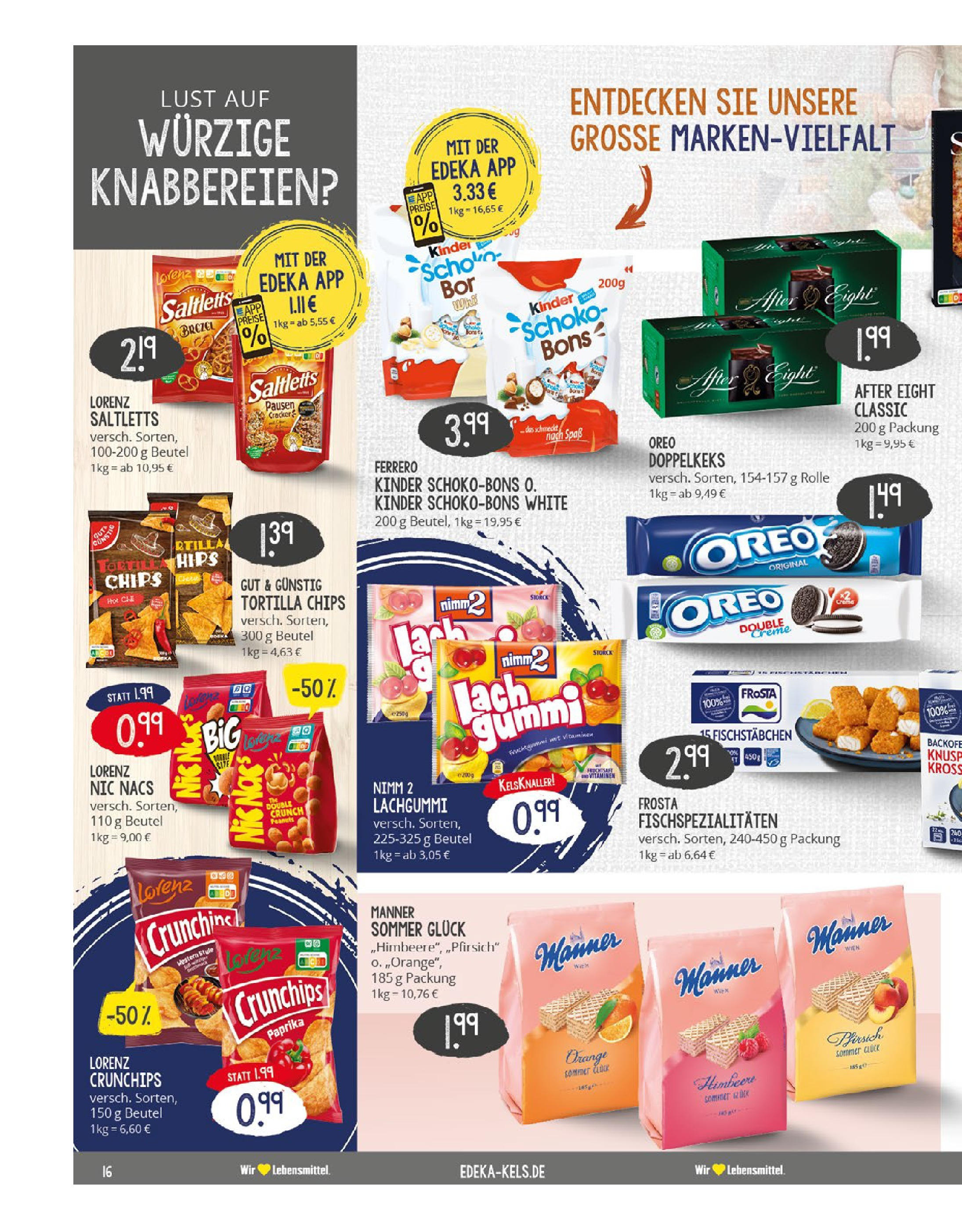 Edeka prospekt Essen	 (ab 20.07.2025) » Angebote Online | Seite: 16 | Produkte: Frosta, Fischstabchen, Paprika, Himbeere