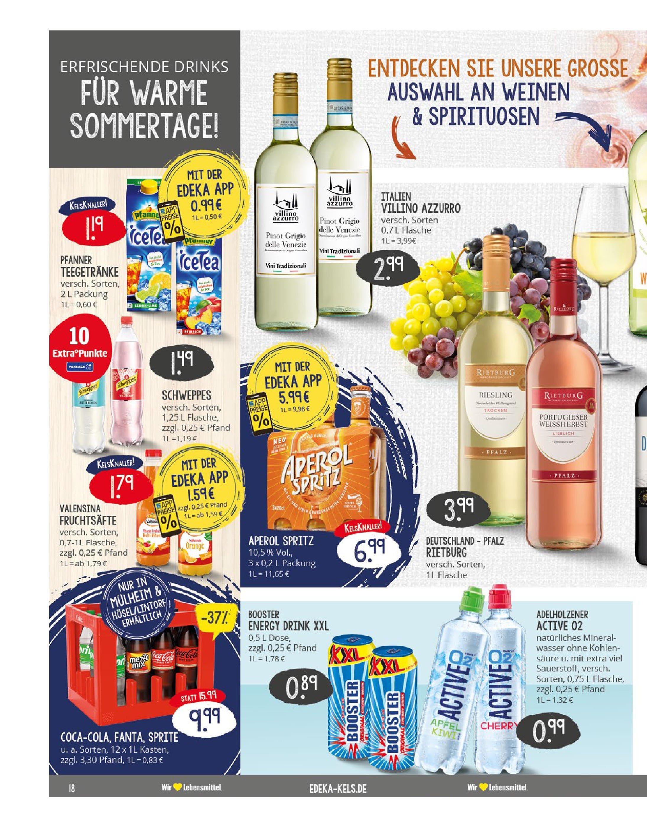 Edeka prospekt Essen	 (ab 20.07.2025) » Angebote Online | Seite: 18 | Produkte: Mineralwasser, Valensina, Wasser, Pfirsich