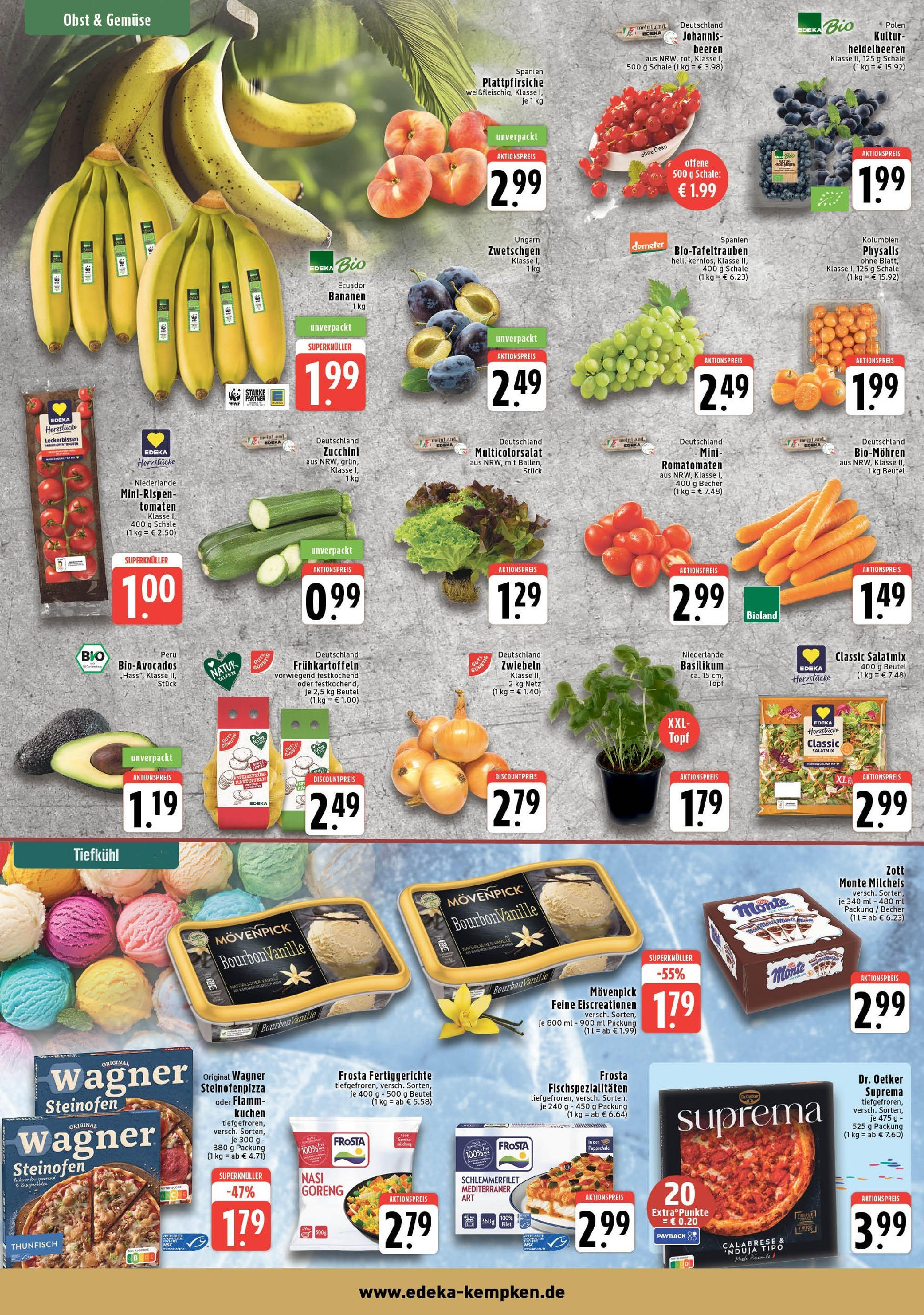 Edeka prospekt Krefeld	 (ab 20.07.2025) » Angebote Online | Seite: 4 | Produkte: Bananen, Tomaten, Heidelbeeren, Avocado