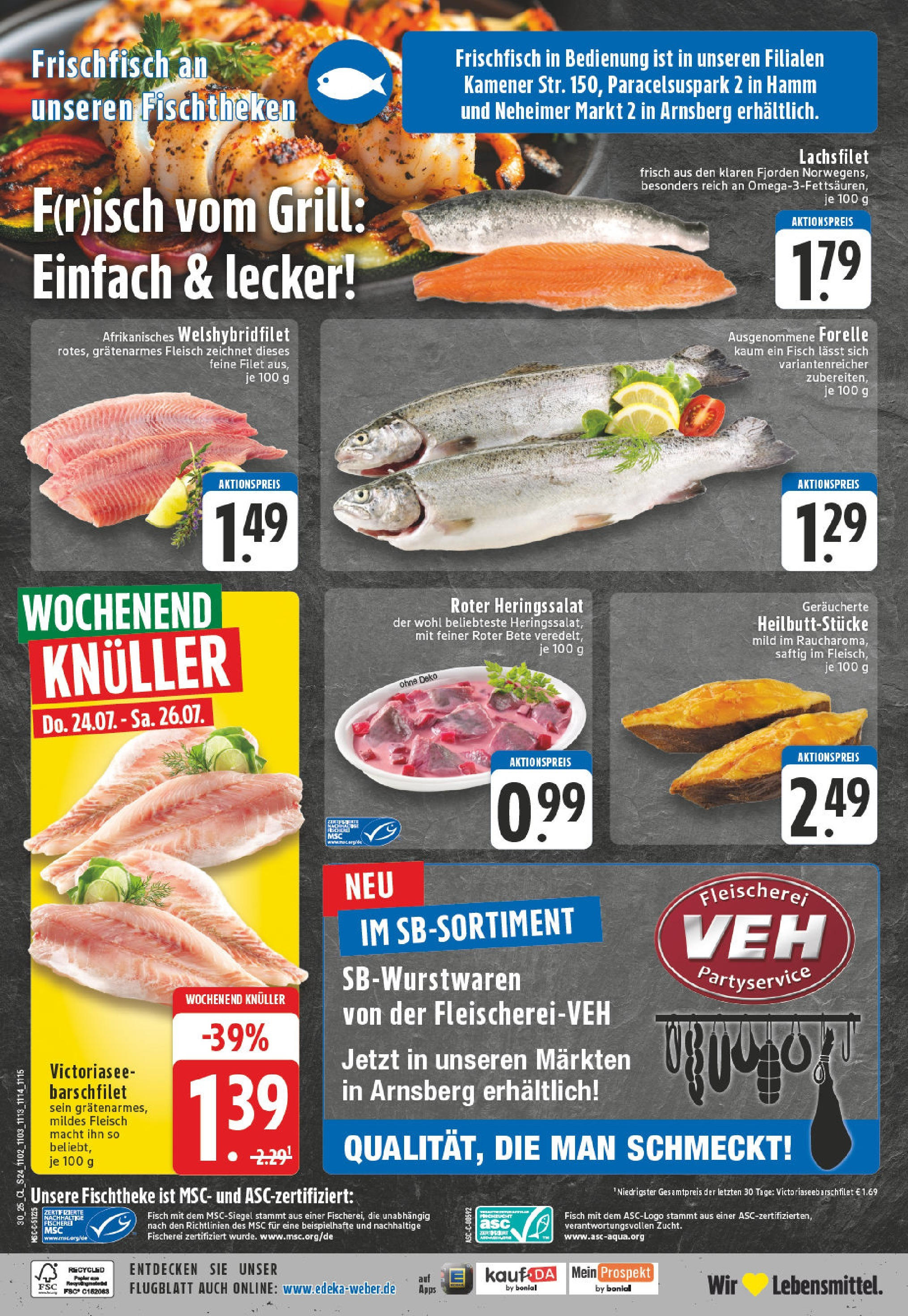 Edeka prospekt Hamm (ab 20.07.2025) » Angebote Online | Seite: 24 | Produkte: Grill, Fisch, Fleisch Edeka prospekt Hamm (ab 20.07.2025) » Angebote Online | Seite: 24 | Produkte: Grill, Fisch, Fleisch