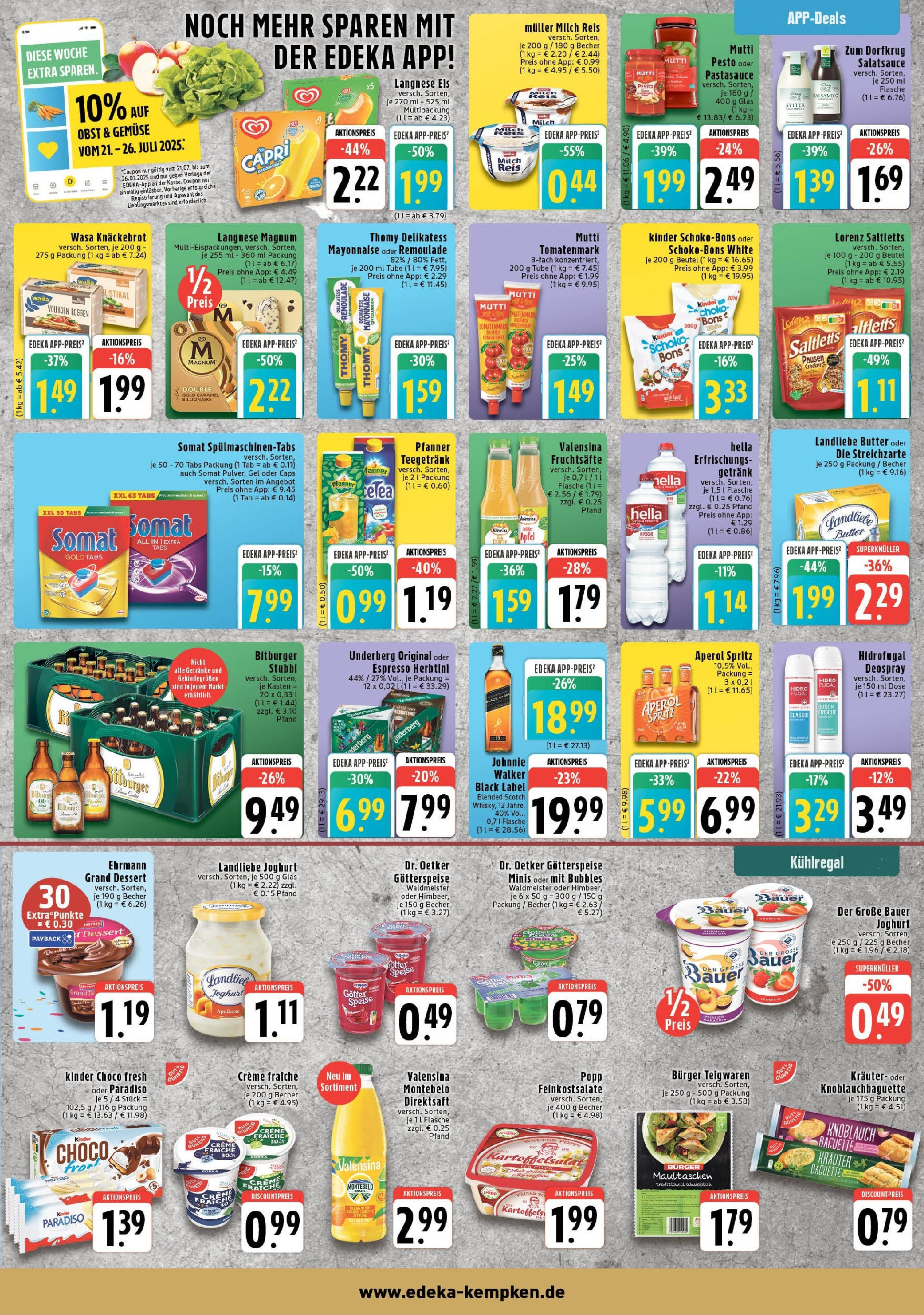 Edeka prospekt Krefeld	 (ab 20.07.2025) » Angebote Online | Seite: 5 | Produkte: Whisky, Butter, Gemüse, Obst