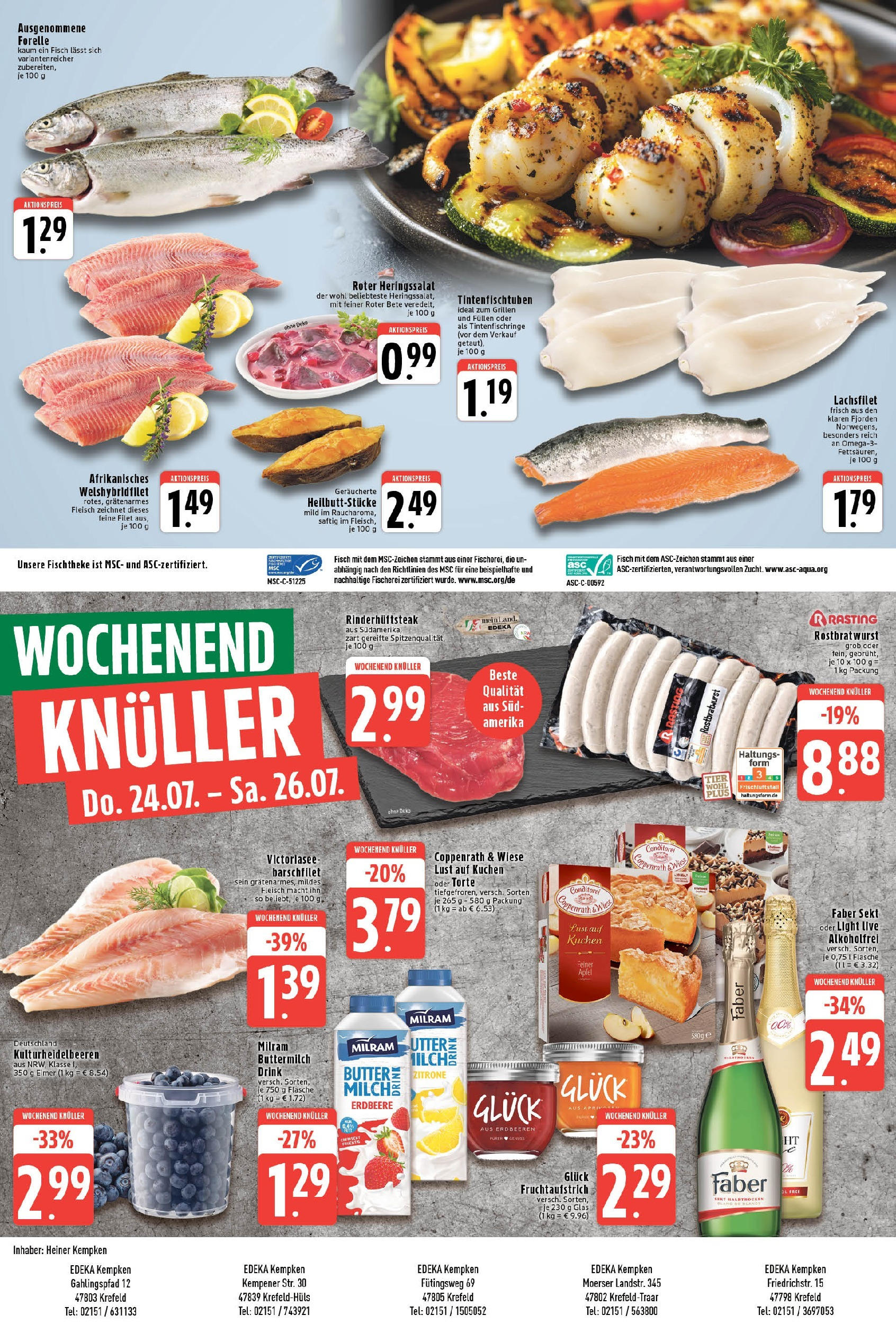 Edeka prospekt Krefeld	 (ab 20.07.2025) » Angebote Online | Seite: 8 | Produkte: Buttermilch, Milram, Zitrone, Kuchen