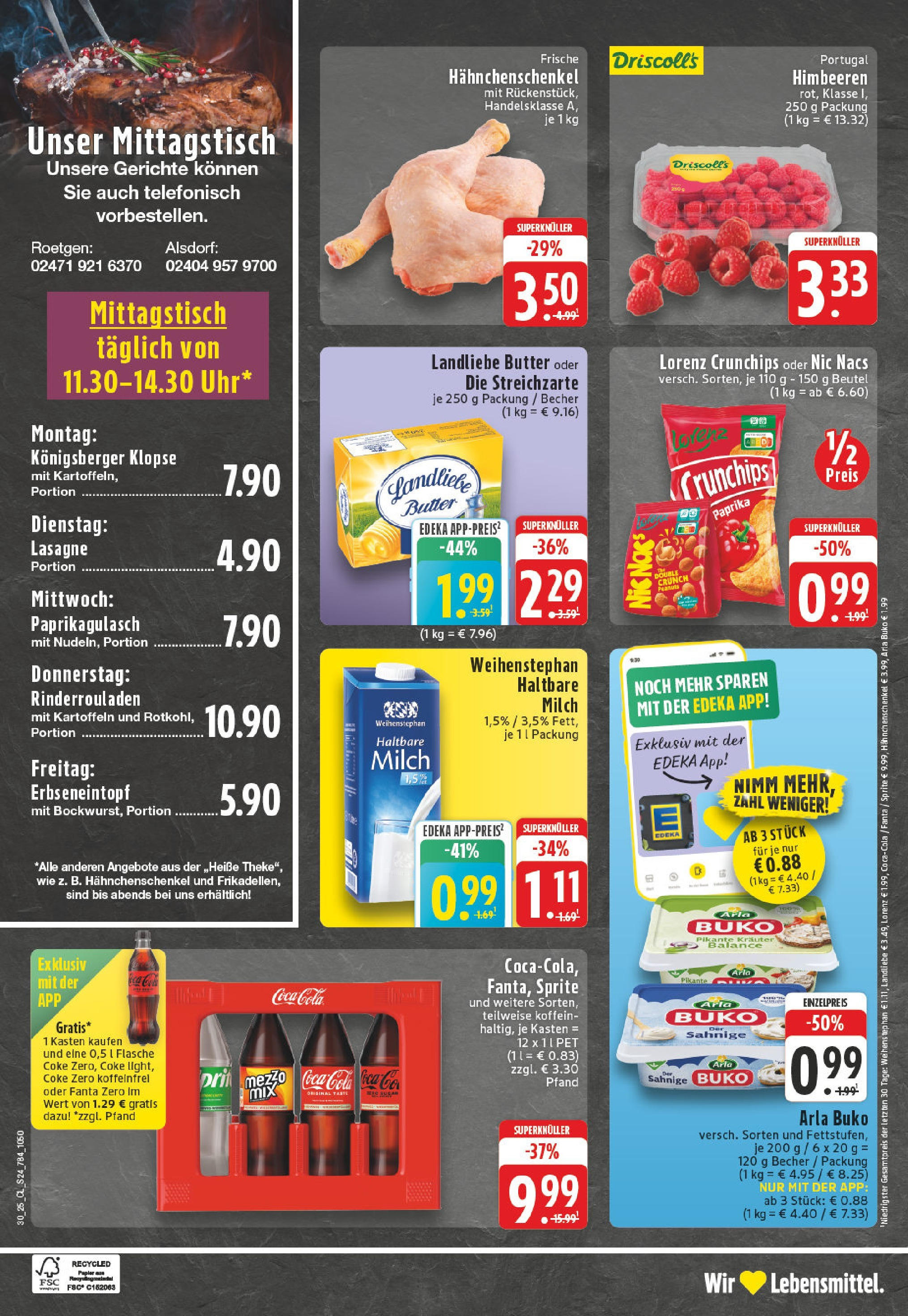 Edeka prospekt Alsdorf	 (ab 20.07.2025) » Angebote Online | Seite: 24 | Produkte: Cola, Haltbare milch, Landliebe butter, Paprika
