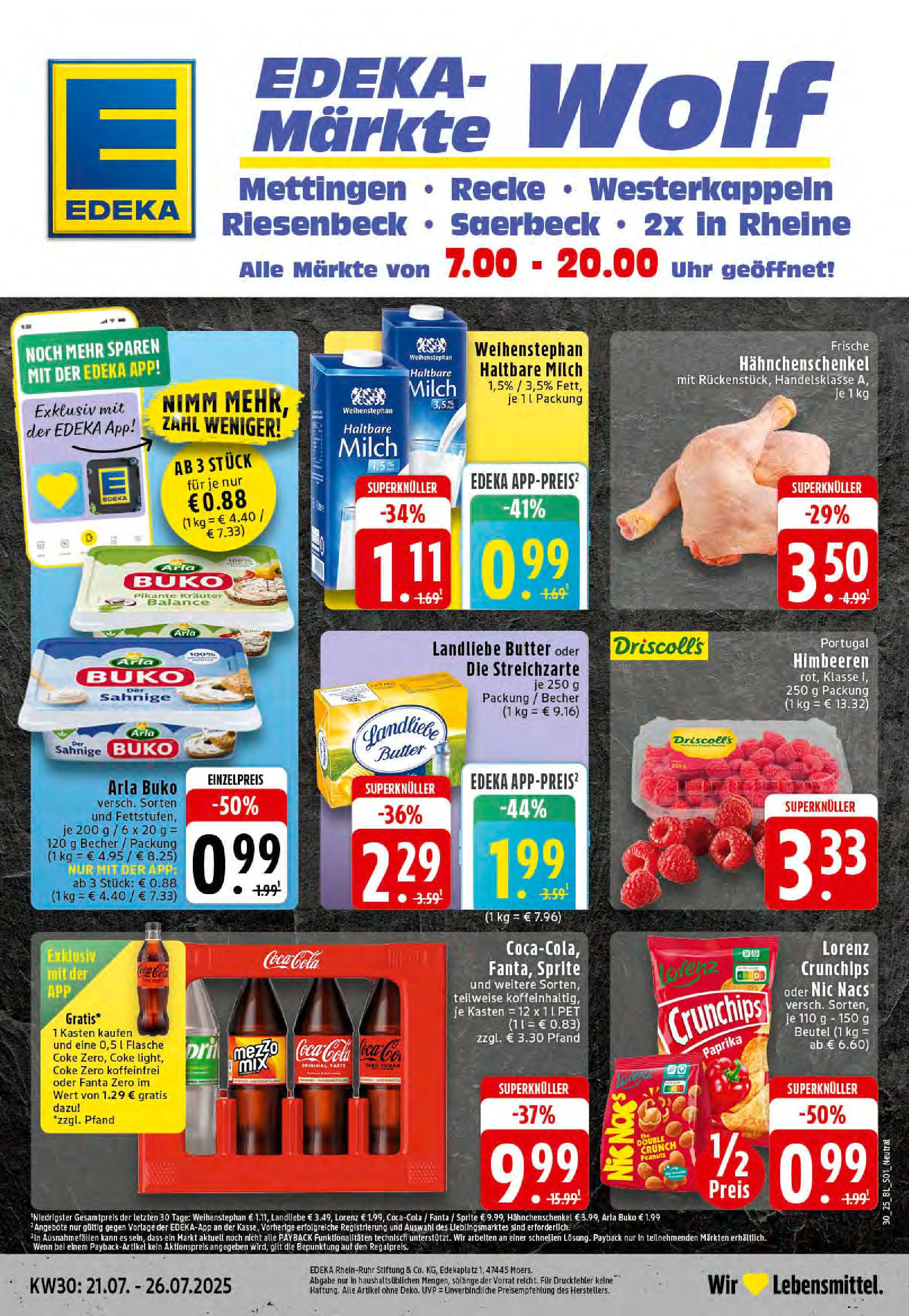 Edeka prospekt Rheine	 (ab 20.07.2025) » Angebote Online | Seite: 1 | Produkte: Fanta, Milch, Paprika, Arla buko