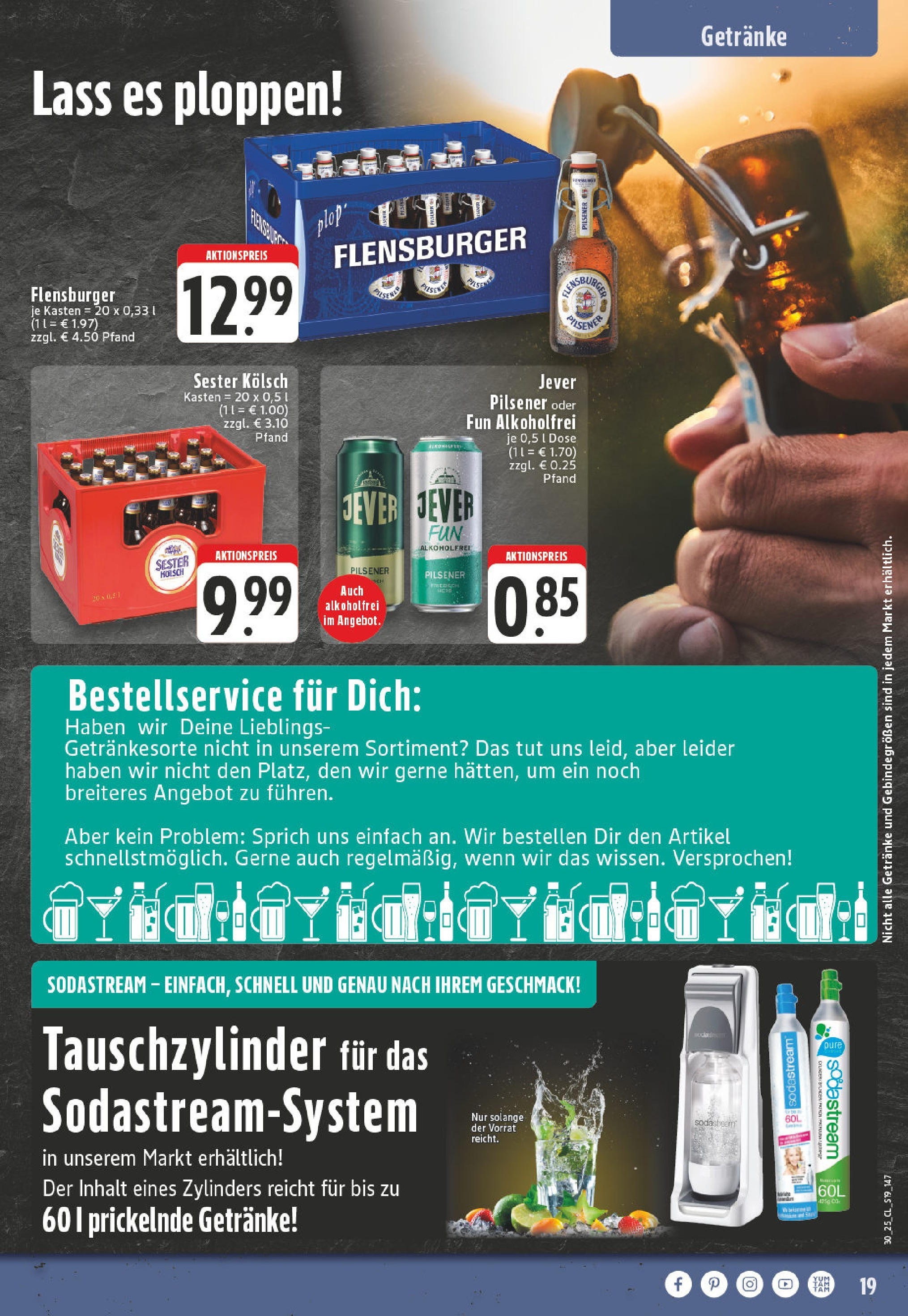 Edeka prospekt Bornheim-Walberberg	 (ab 20.07.2025) » Angebote Online | Seite: 19 | Produkte: Flensburger, Jever, Sodastream