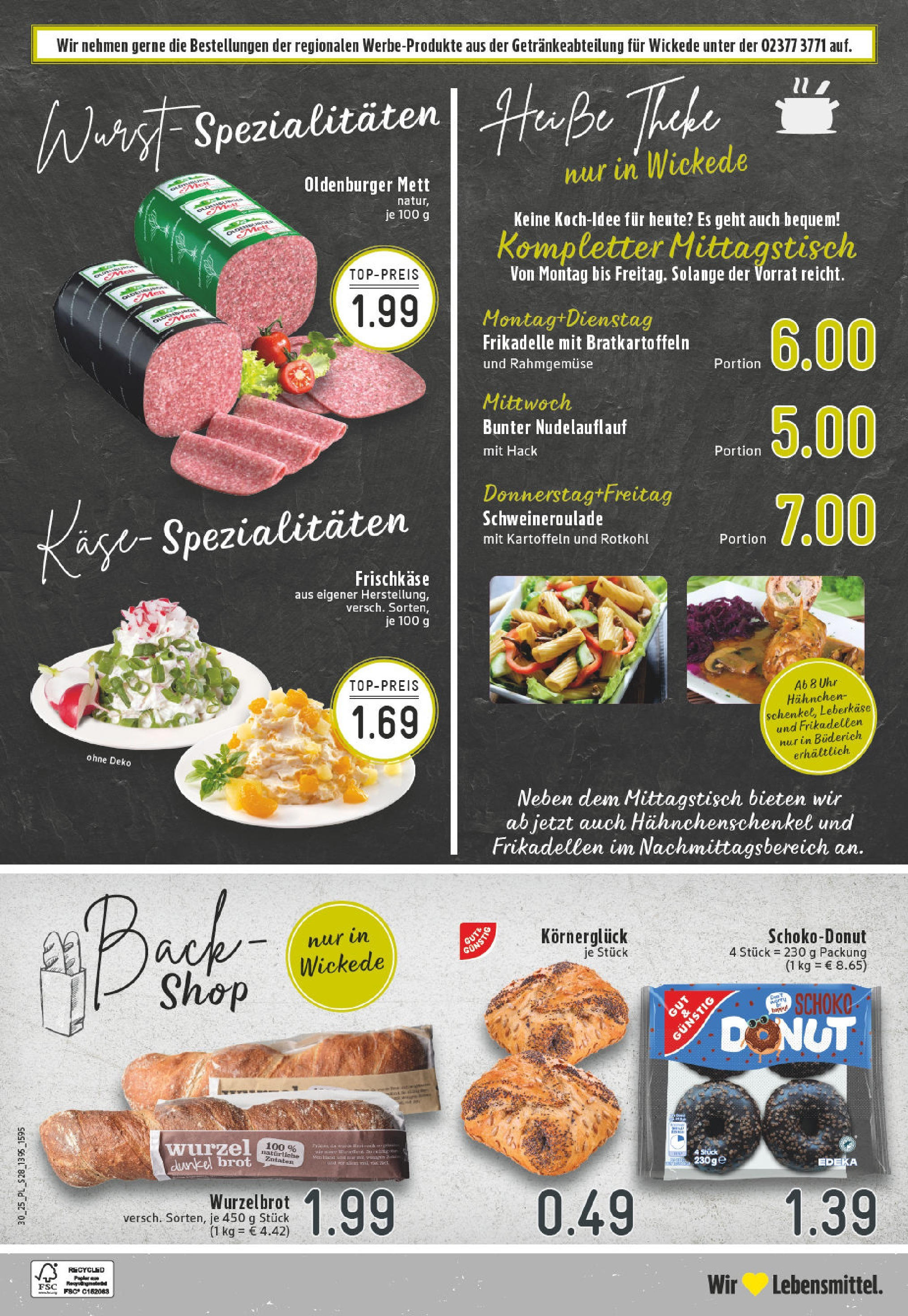 Edeka prospekt Wickede	 (ab 20.07.2025) » Angebote Online | Seite: 28 | Produkte: Hahnchen, Theke, Kartoffeln, Uhr