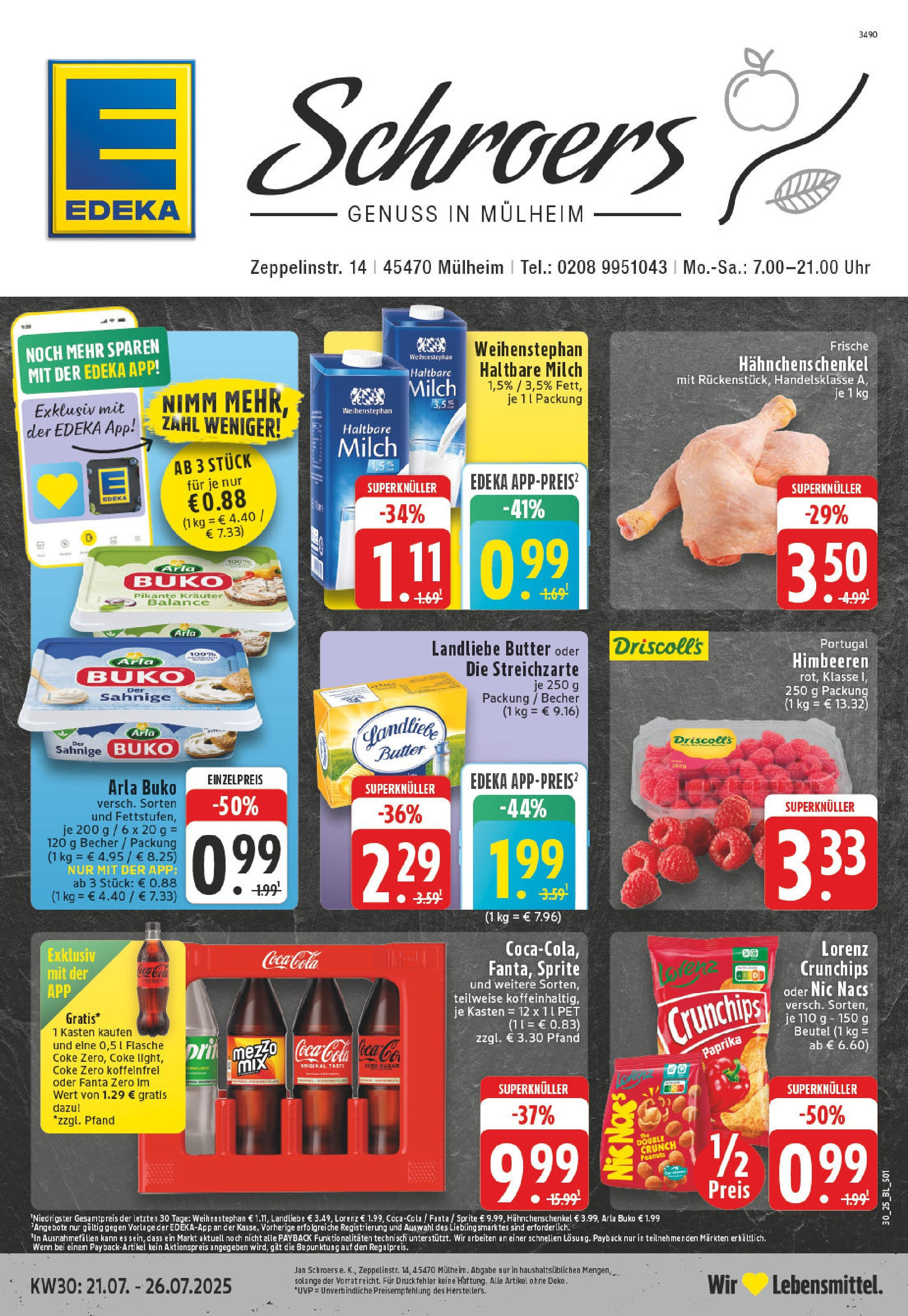 EDEKA Prospekt ab 20.07.2025 - Prospekt Mülheim An Der Ruhr Online Vorschau von dem Prospekt des Geschäftes Edeka, gültig ab dem 20.07.2025