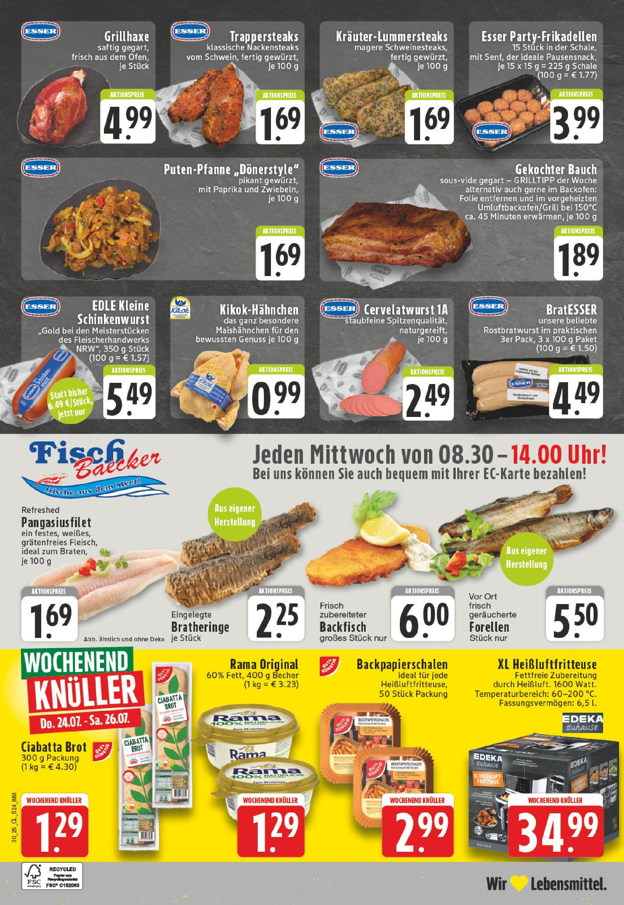 Edeka prospekt Erkelenz	 (ab 20.07.2025) » Angebote Online | Seite: 24 | Produkte: Nackensteaks, Paprika, Brot, Uhr