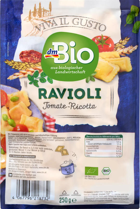 dmBio Ravioli Tomate-Ricotta
