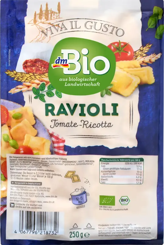 dmBio Ravioli Tomate-Ricotta
