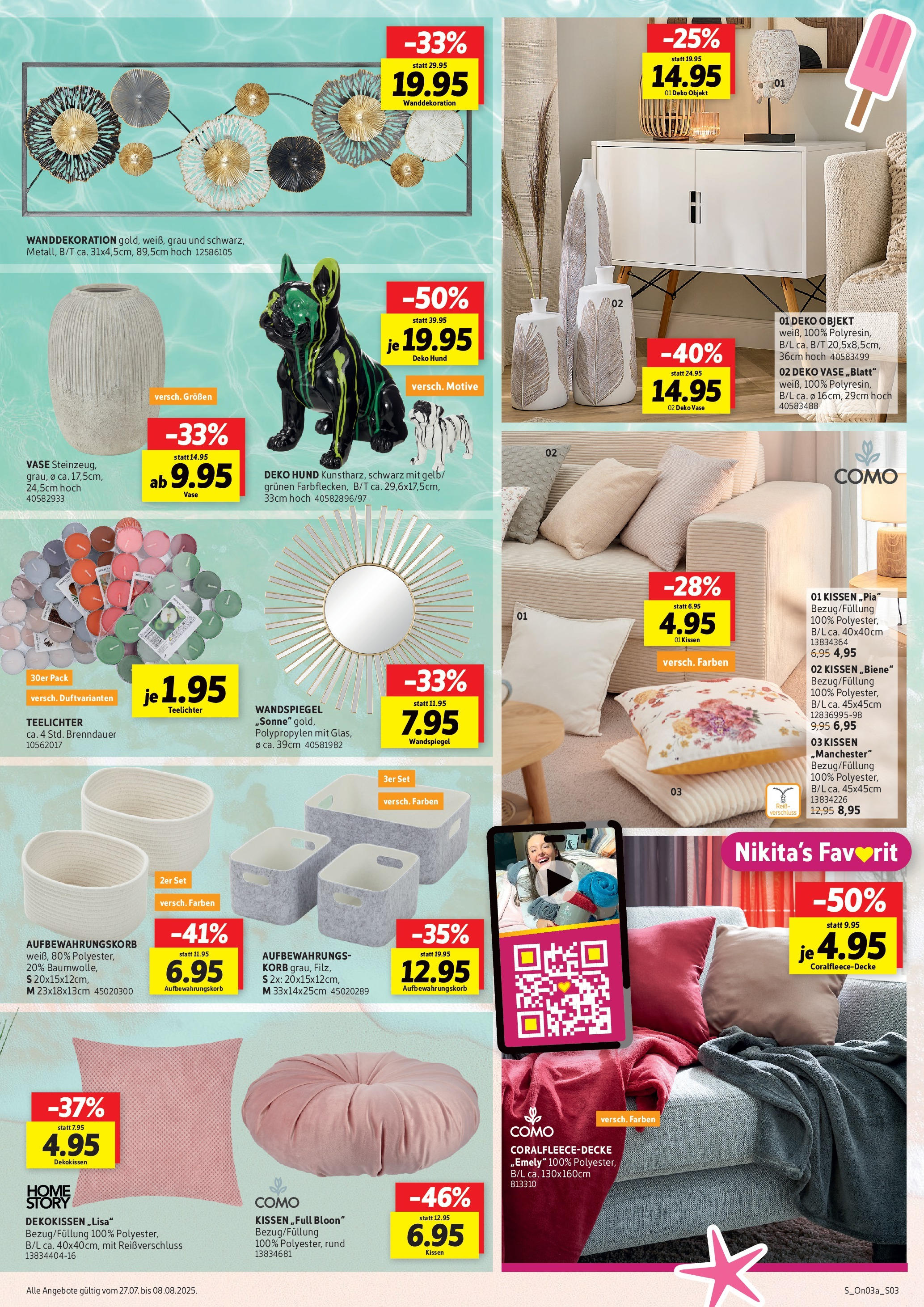 Sconto Sommer Deals Erfurt (ab 26.07.2025) zum Blättern | Seite: 3 | Produkte: Kissen, Wandspiegel, Korb, Vase Sconto Sommer Deals Erfurt (ab 26.07.2025) zum Blättern | Seite: 3 | Produkte: Kissen, Wandspiegel, Korb, Vase