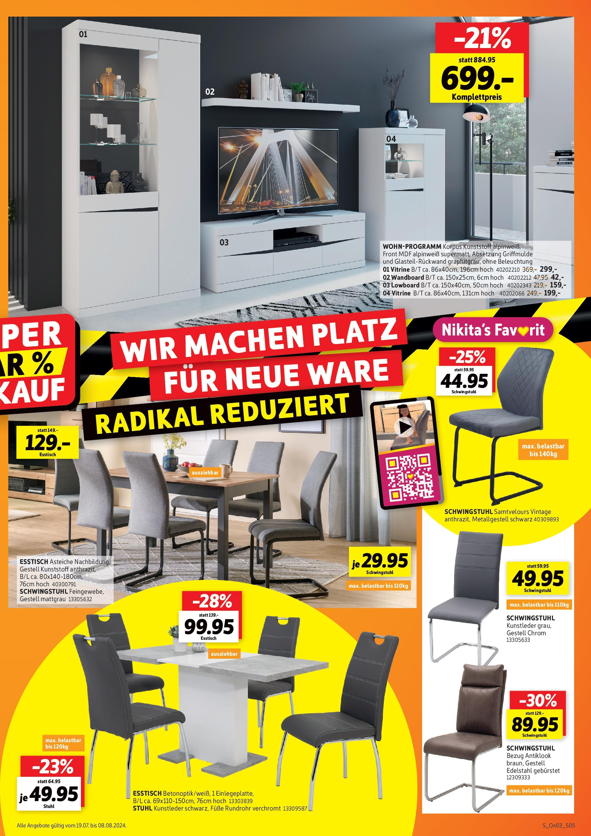 Sconto Prospekt Radikal Reduziert Erfurt (ab 19.07.2025) zum Blättern | Seite: 5 | Produkte: Lowboard, Wandboard, Vitrine, Stuhl Sconto Prospekt Radikal Reduziert Erfurt (ab 19.07.2025) zum Blättern | Seite: 5 | Produkte: Lowboard, Wandboard, Vitrine, Stuhl
