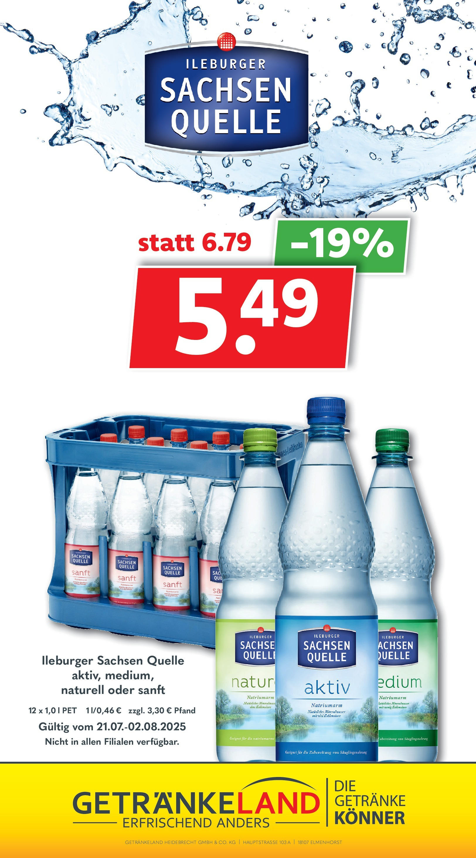 Getränkeland - Getränkeland: Getränkeangebote (ab 20.07.2025) zum Blättern | Seite: 15 | Produkte: Mineralwasser Getränkeland - Getränkeland: Getränkeangebote (ab 20.07.2025) zum Blättern | Seite: 15 | Produkte: Mineralwasser