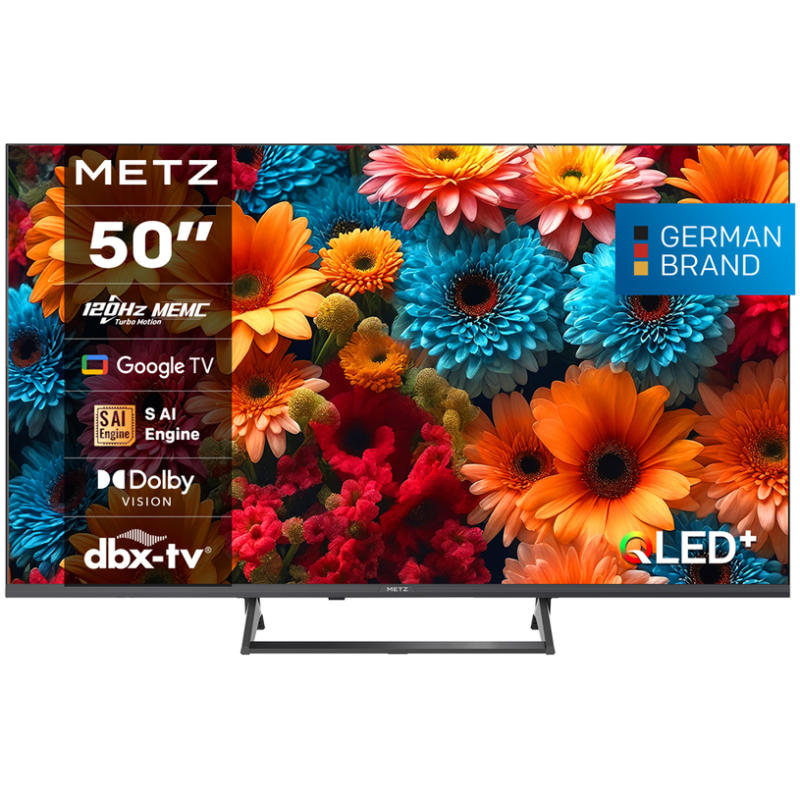 Телевизор METZ 50MQF7500Z 4K Ultra HD QLED SMART TV, GOOGLE TV, 50.0 ", 126.0 см
