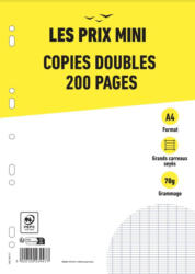 Copies doubles - 200 pages - A4 - grands carreaux (Seyes) - perforées
