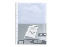 50 Pochettes perforées - A4 - grainées - 4/100