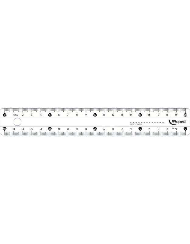 Maped Essentials 146 - Règle plate - 20 cm - plastique translucide