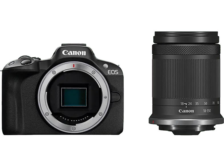 Canon EOS R50 Systemkamera Schwarz mit Objektiv RF-S 18-150mm f3.5-6.3 IS STM; Systemkamera Set