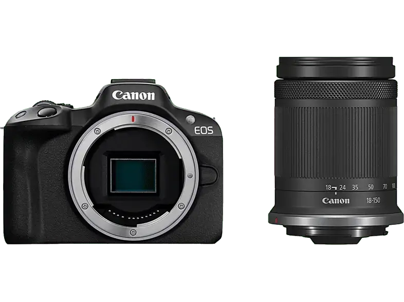Canon EOS R50 Systemkamera Schwarz mit Objektiv RF-S 18-150mm f3.5-6.3 IS STM; Systemkamera Set