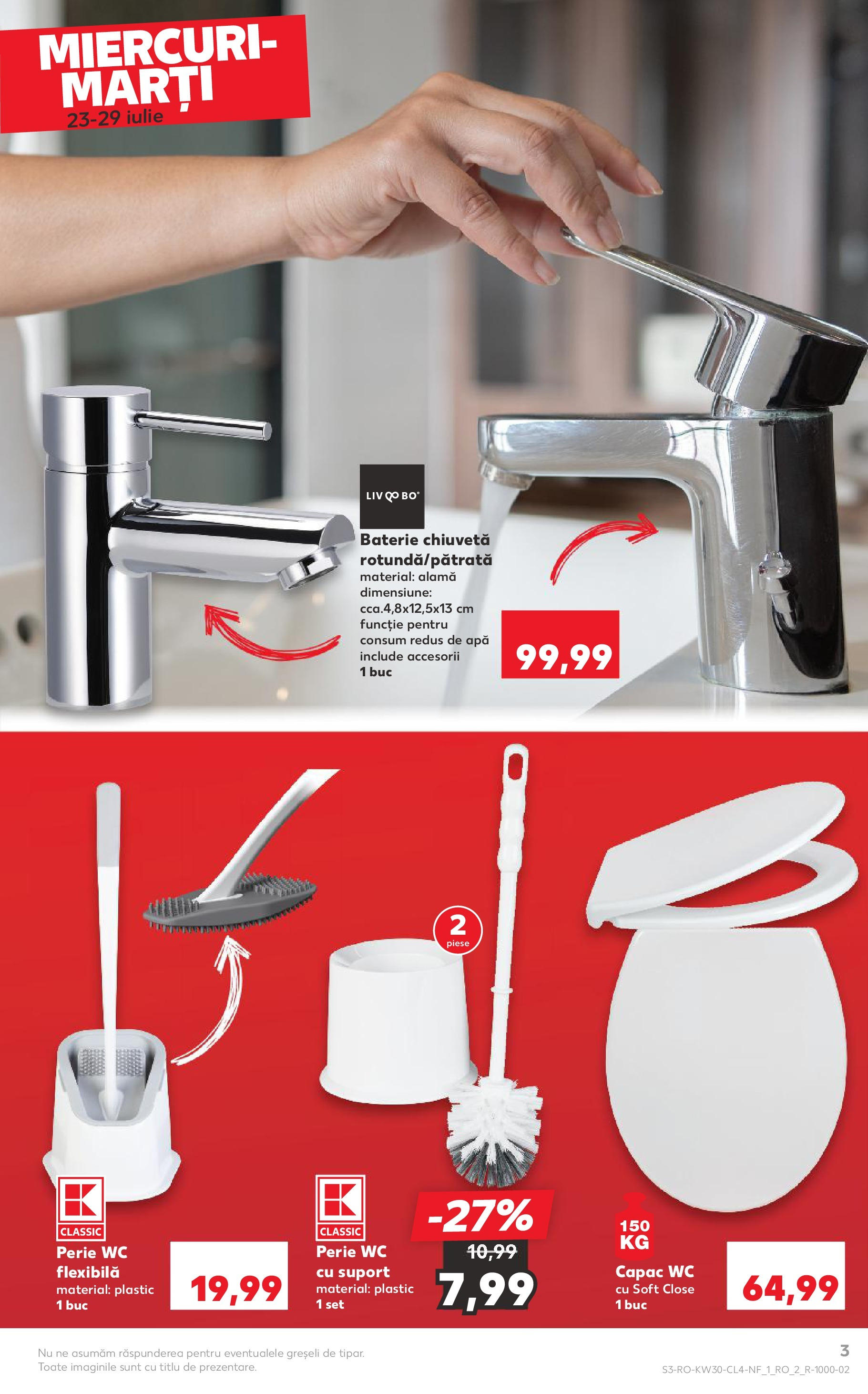 Catalog Kaufland - Pitești 23.07.2025 - Revista si Oferta | Pagină: 3 | Produse: Chiuvetă, Baterie, Perie, Apă
