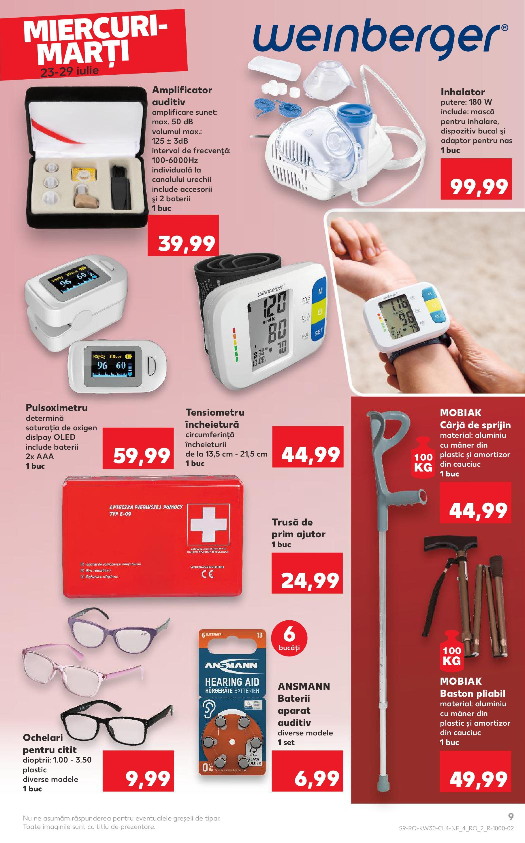 Catalog Kaufland - Pitești 23.07.2025 - Revista si Oferta | Pagină: 9 | Produse: Tensiometru, Adaptor, Mâner, Baterii