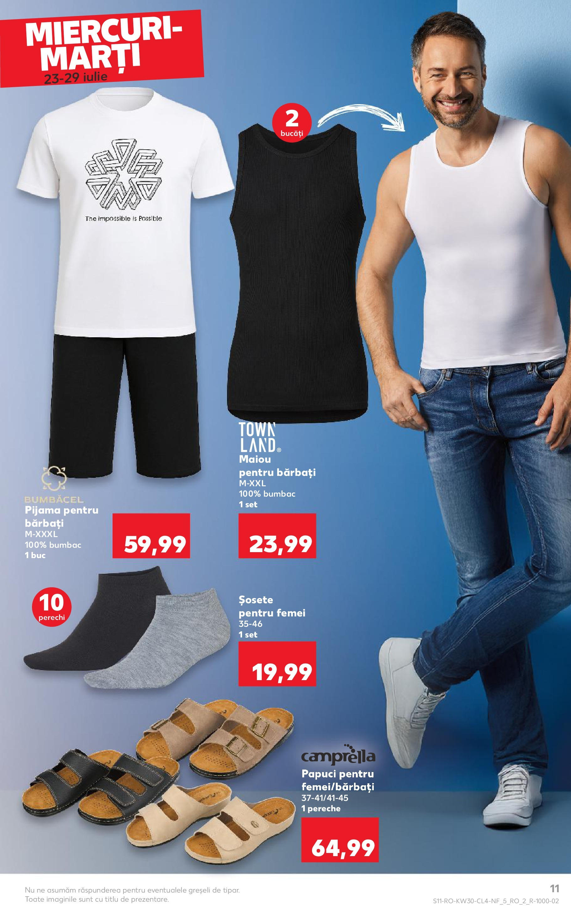 Catalog Kaufland - Pitești 23.07.2025 - Revista si Oferta | Pagină: 11 | Produse: Top, Maiou, Șosete, Papuci