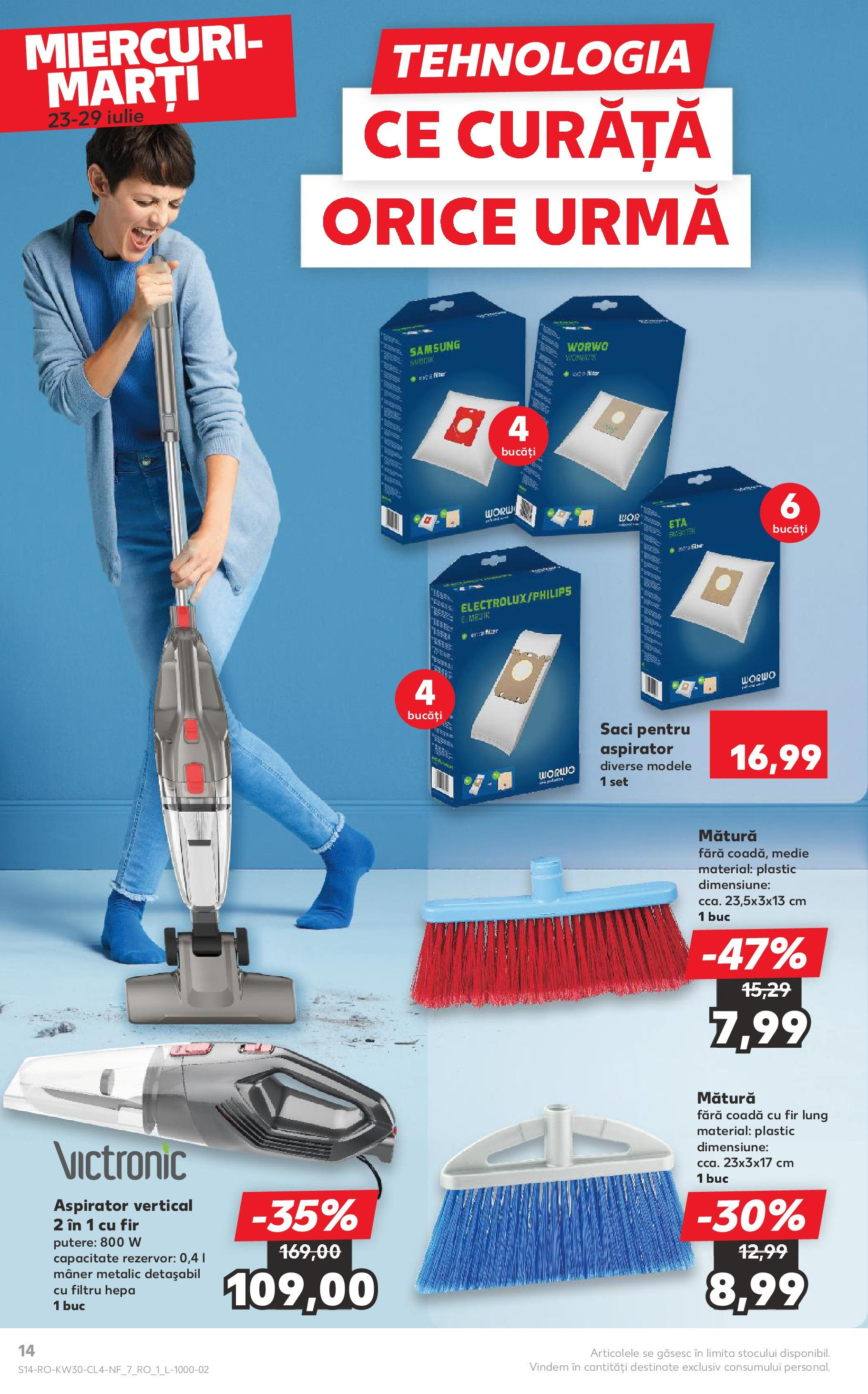 Catalog Kaufland - Pitești 23.07.2025 - Revista si Oferta | Pagină: 14 | Produse: Aspirator, Mătură, Mâner
