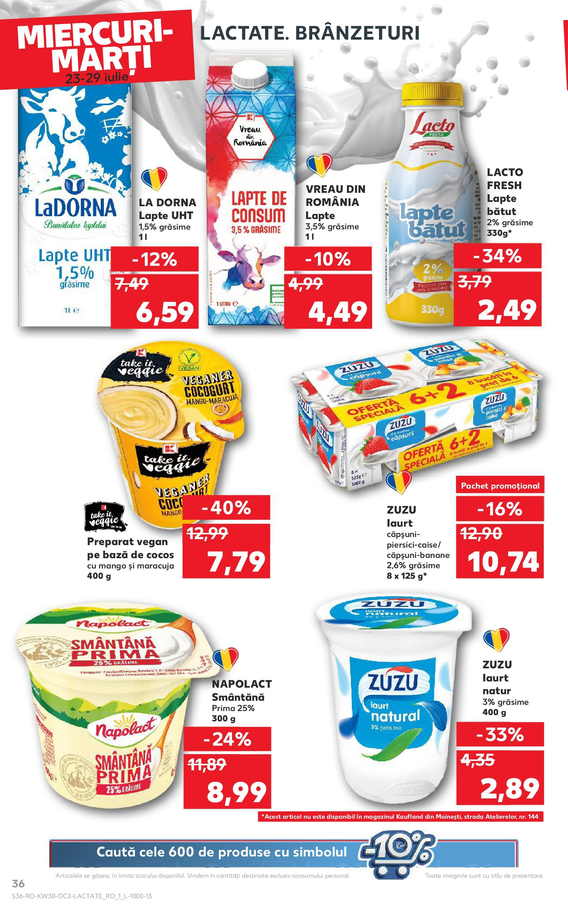 Catalog Kaufland - Galați 22.07.2025 - Revista si Oferta | Pagină: 36 | Produse: Lapte, Iaurt, Căpșuni, Mango
