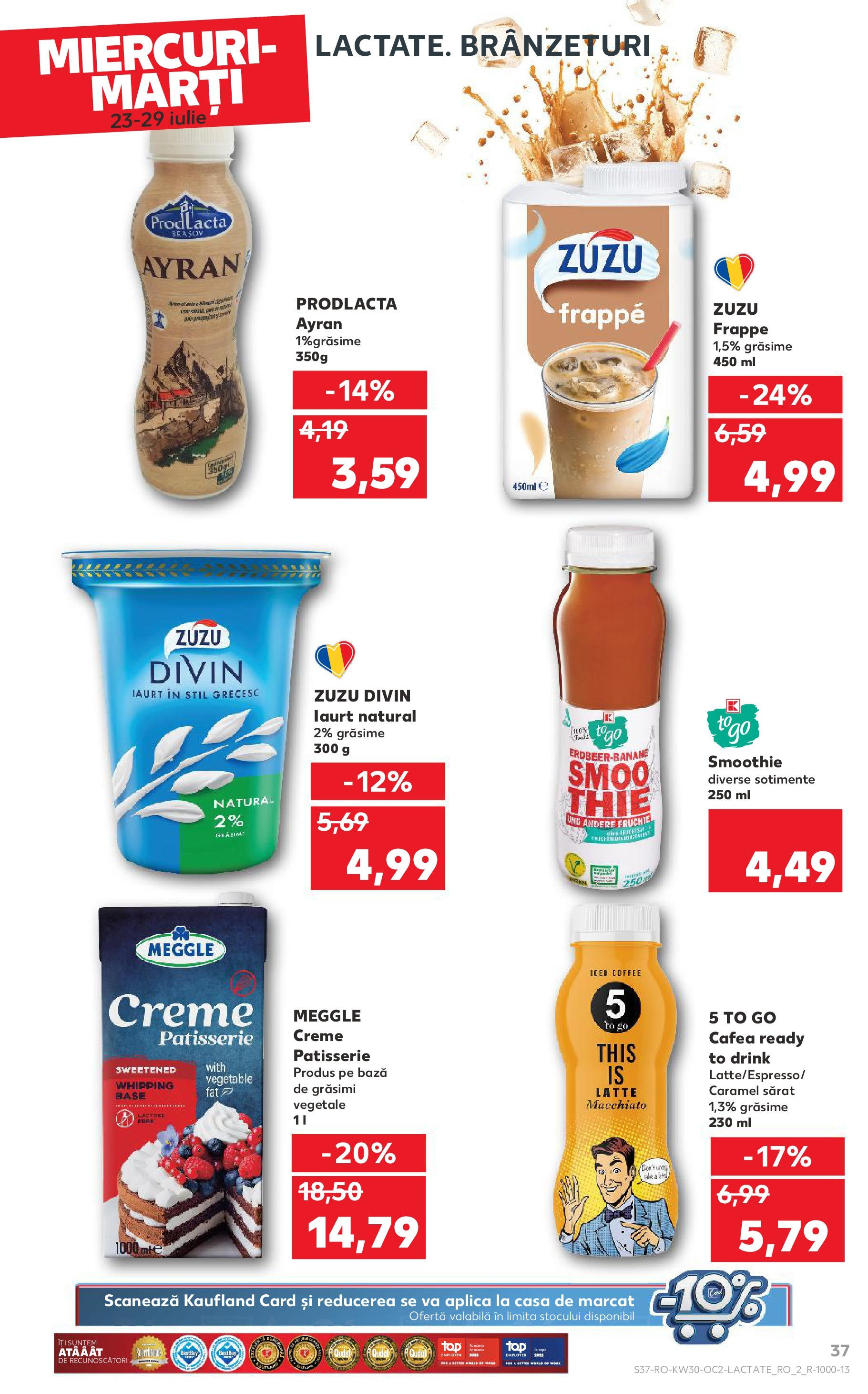 Catalog Kaufland - Galați 22.07.2025 - Revista si Oferta | Pagină: 37 | Produse: Iaurt, Cafea, Smoothie