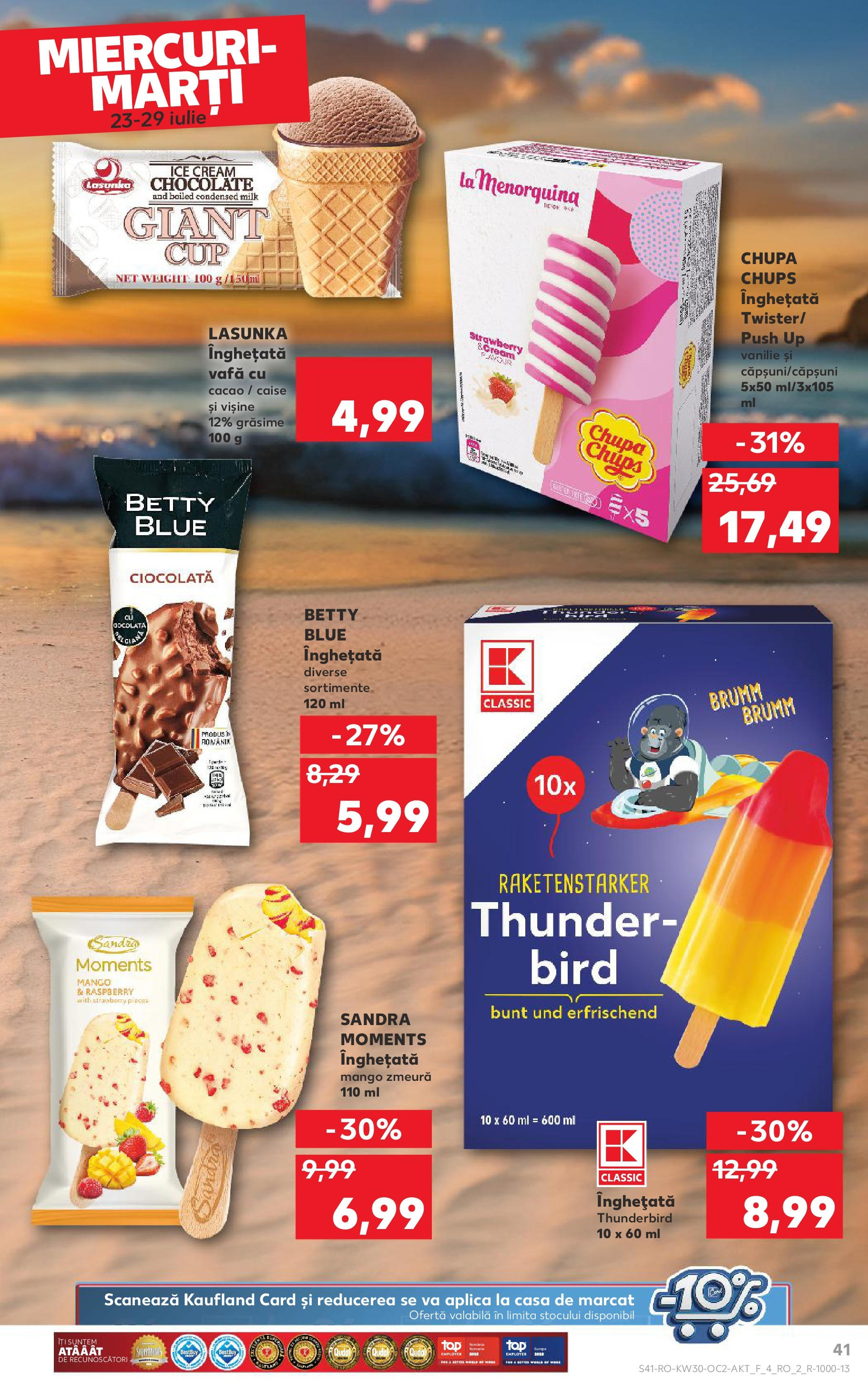 Catalog Kaufland - Galați 22.07.2025 - Revista si Oferta | Pagină: 41 | Produse: Zmeură, Ciocolată, Cacao, Înghețată