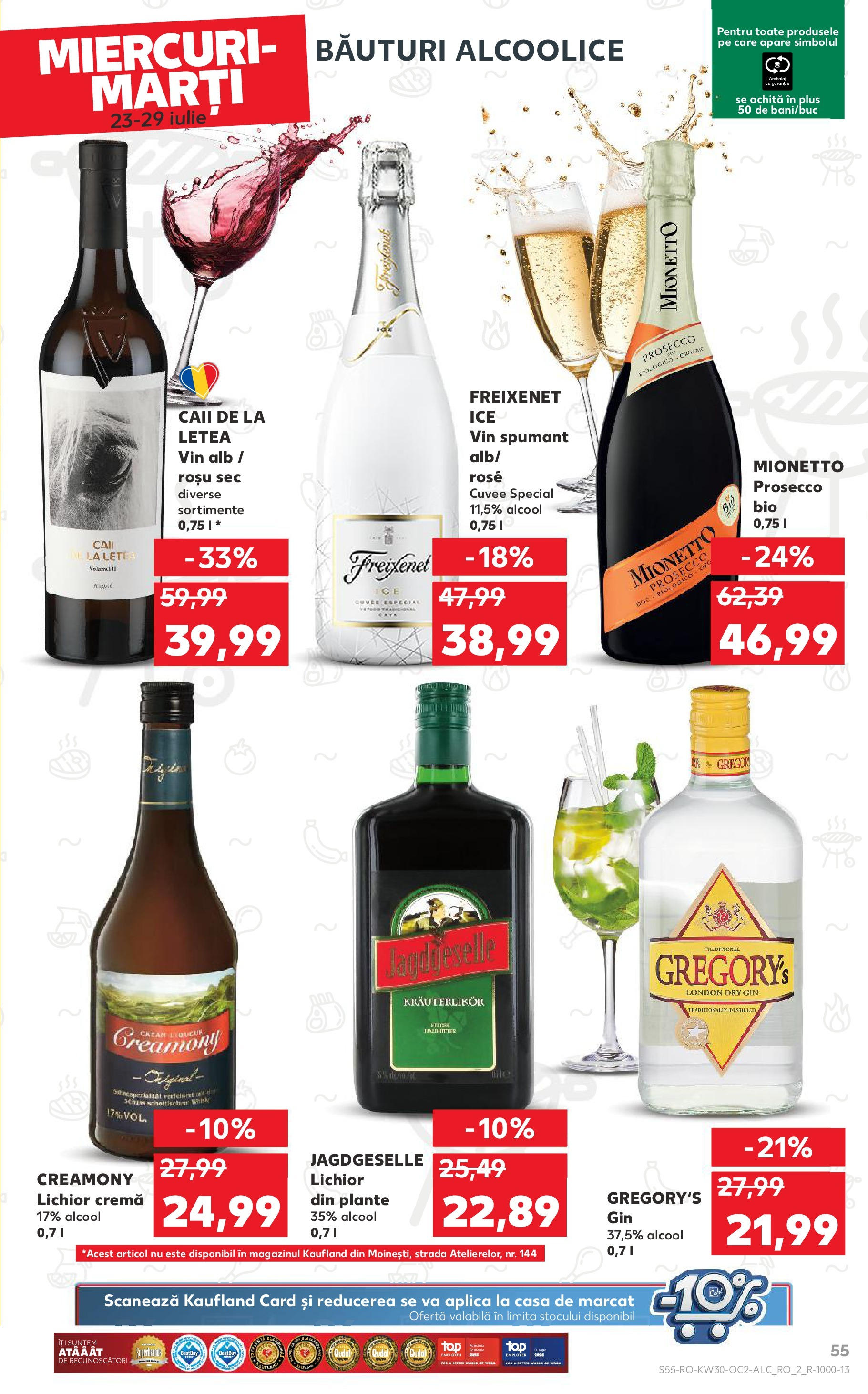 Catalog Kaufland - Galați 22.07.2025 - Revista si Oferta | Pagină: 55 | Produse: Şerit ödül, Lichior, Prosecco, Gin
