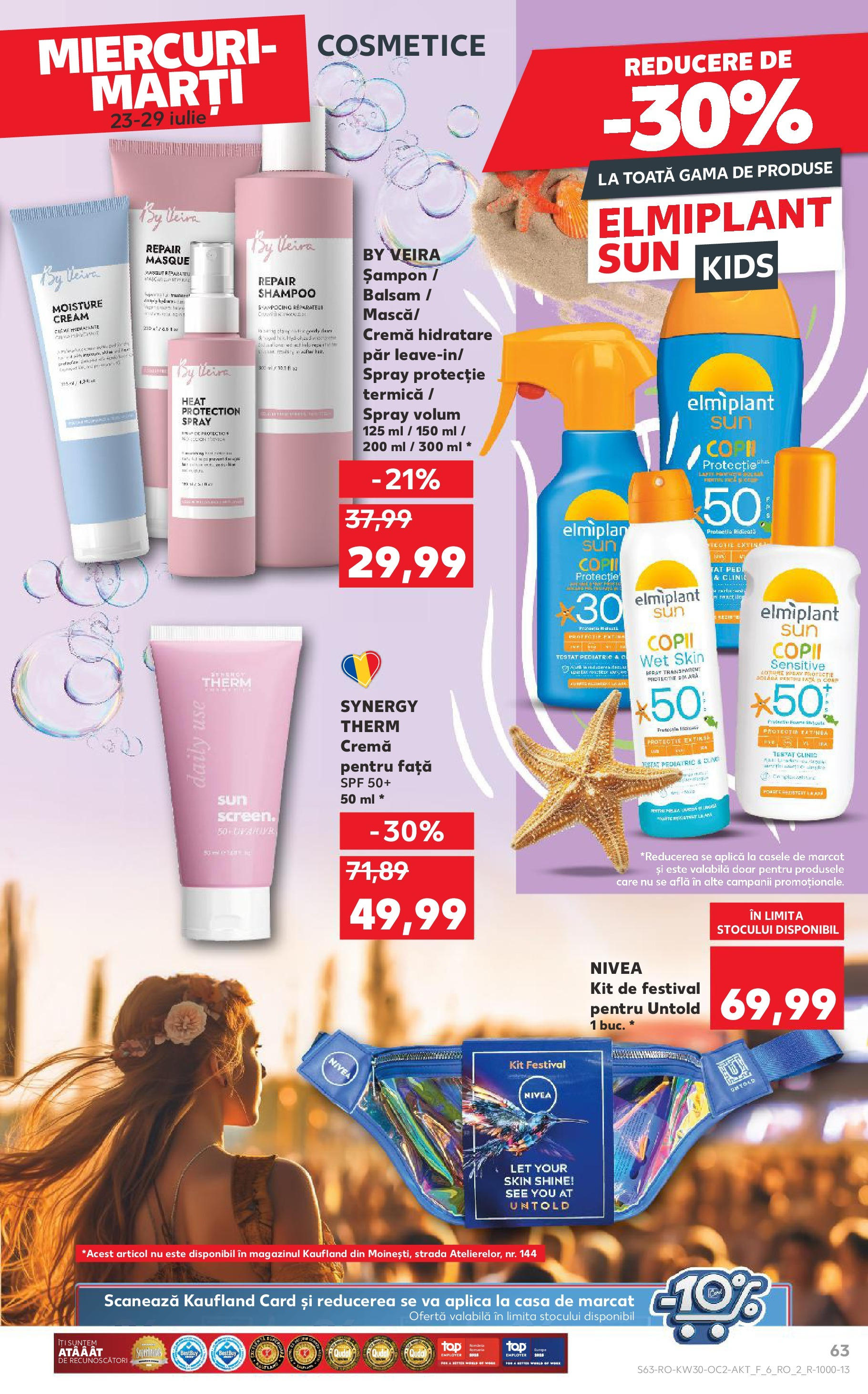 Catalog Kaufland - Galați 22.07.2025 - Revista si Oferta | Pagină: 63 | Produse: Șampon, Cremă, Protecție solară, Cremă pentru față