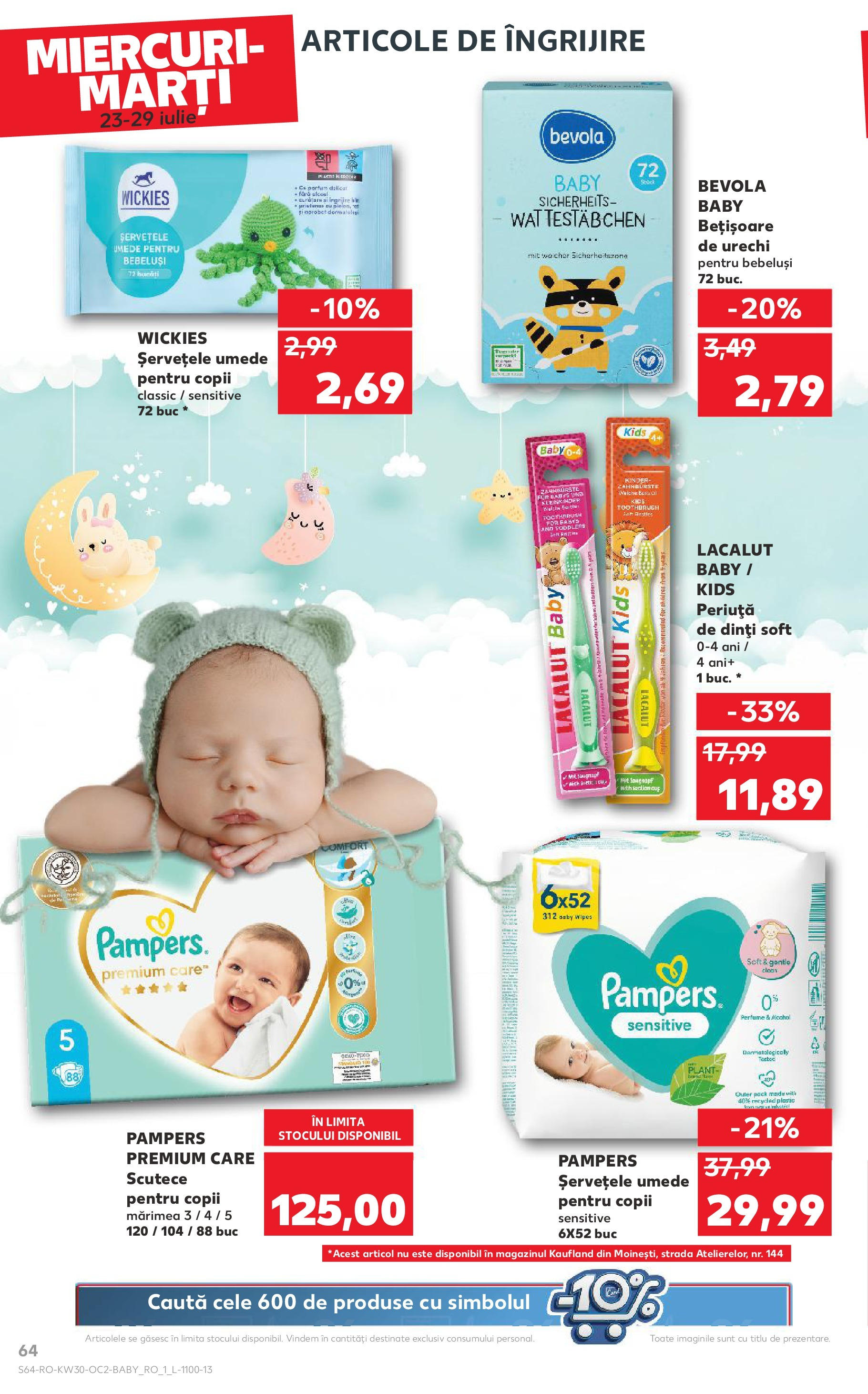 Catalog Kaufland - Ploiești 23.07.2025 - Revista si Oferta | Pagină: 64 | Produse: Pirinç gevreği, Periuță de dinți, Șervețele umede, Scutece