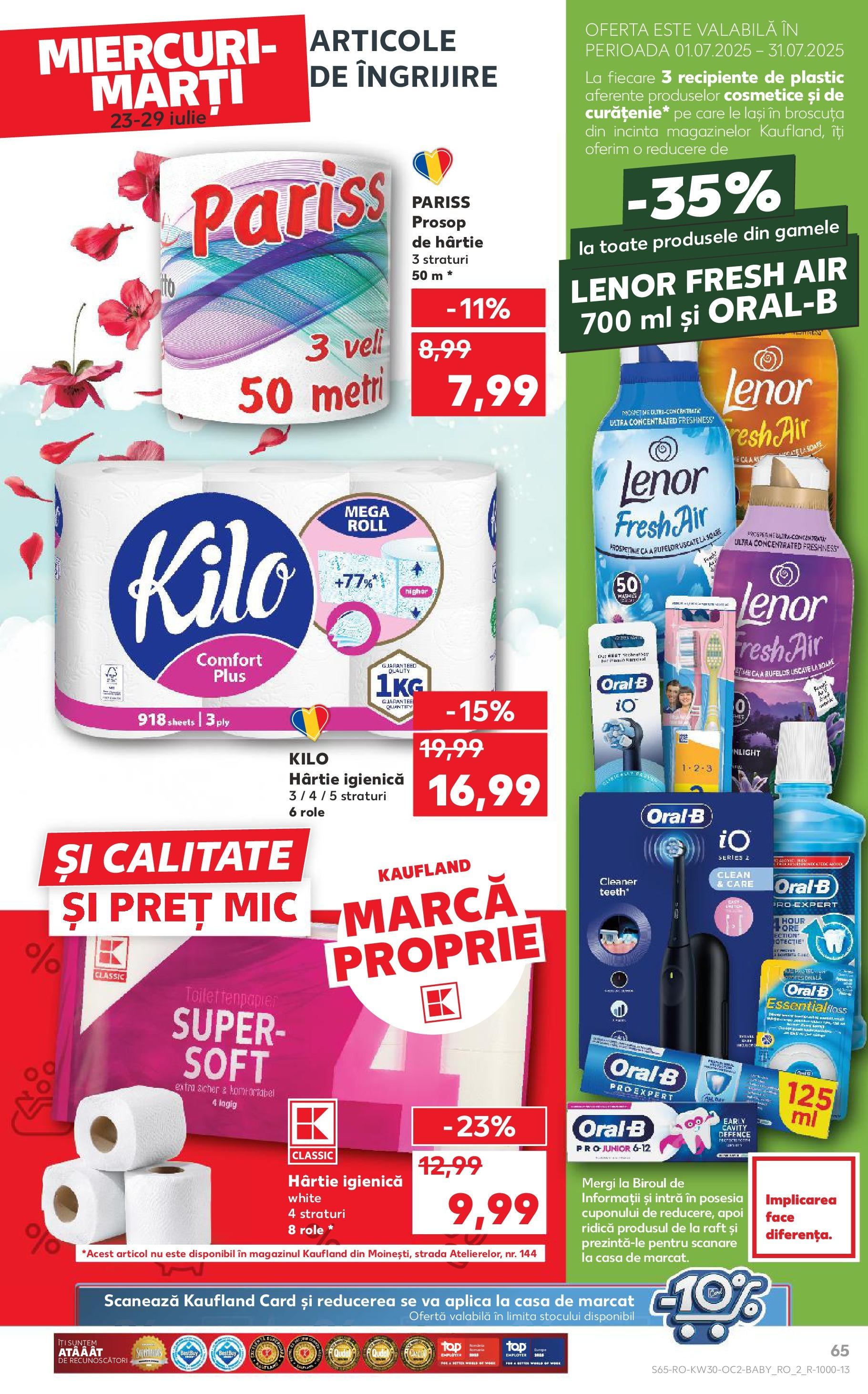Catalog Kaufland - Galați 22.07.2025 - Revista si Oferta | Pagină: 65 | Produse: Pomelo, Raft, Role, Recipiente