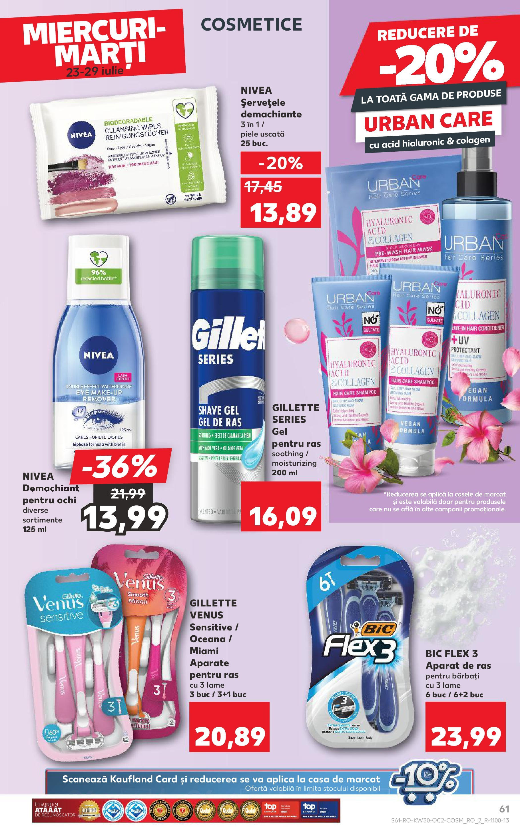 Catalog Kaufland - Ploiești 23.07.2025 - Revista si Oferta | Pagină: 61 | Produse: Șal, Gel de ras, Demachiant, Șervețele demachiante