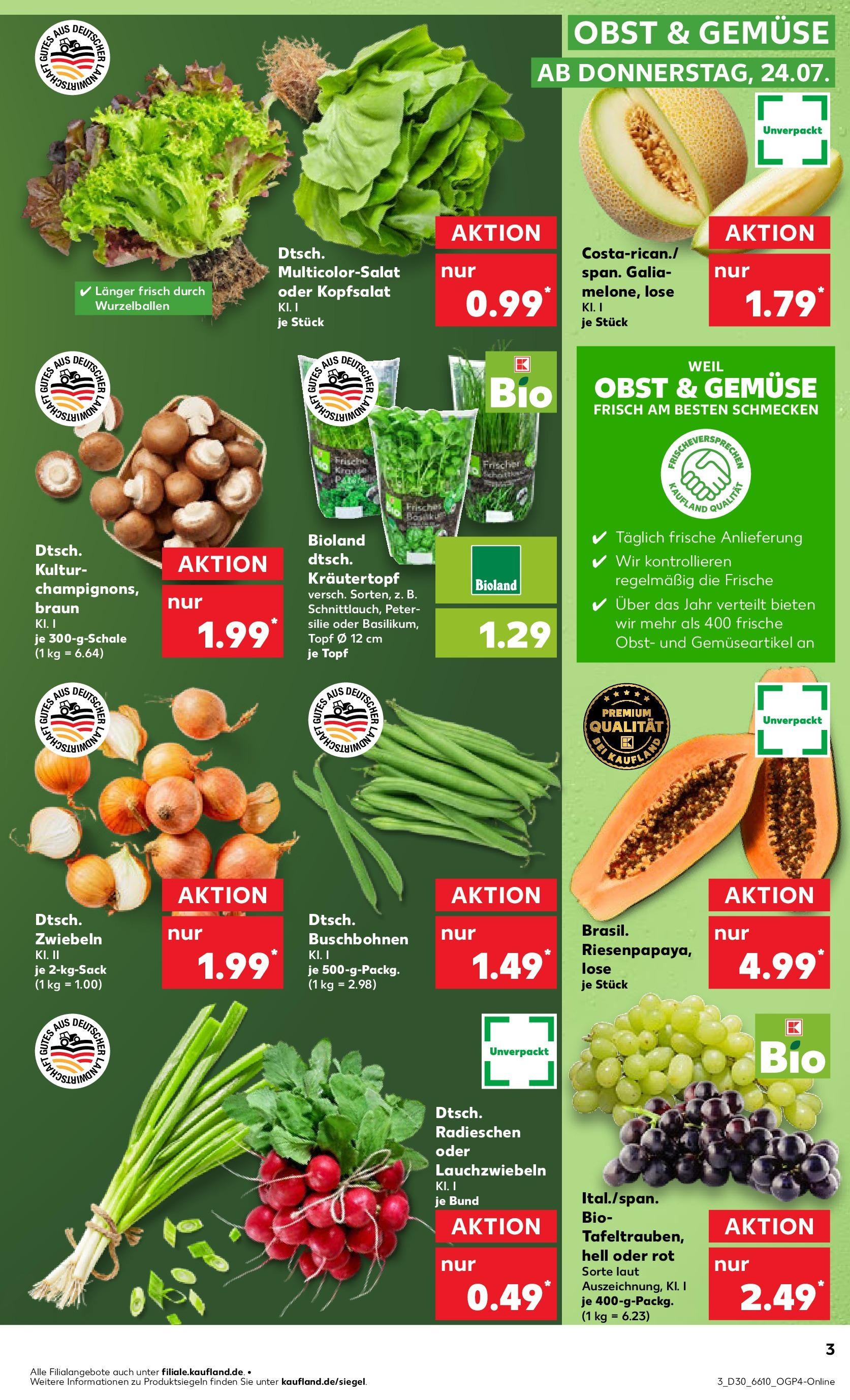 Prospekt Kaufland ab 24.07.2025 » Angebote und Werbung Online | Seite: 3 | Produkte: Zwiebeln, Gemüse, Obst, Petersilie Prospekt Kaufland ab 24.07.2025 » Angebote Online zum Blättern | Seite: 3 | Produkte: Zwiebeln, Gemüse, Obst, Petersilie