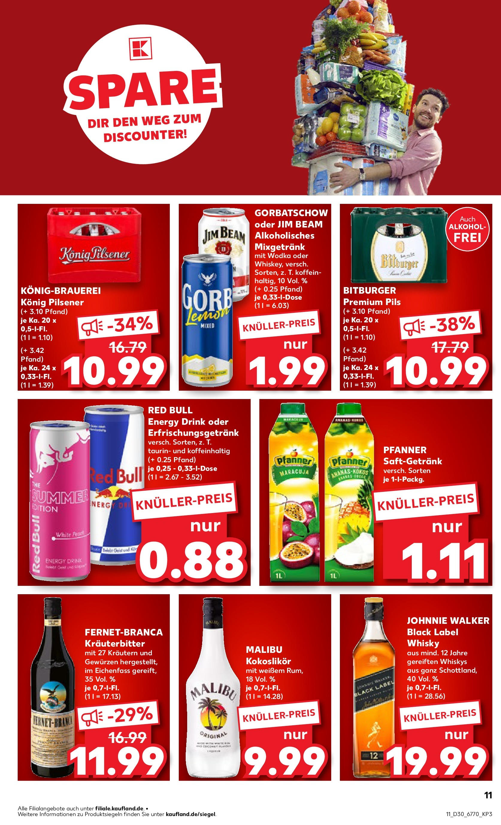 Prospekt Kaufland ab 24.07.2025 » Angebote Online zum Blättern | Seite: 11 | Produkte: Whisky, Jim beam, Pils, Johnnie walker