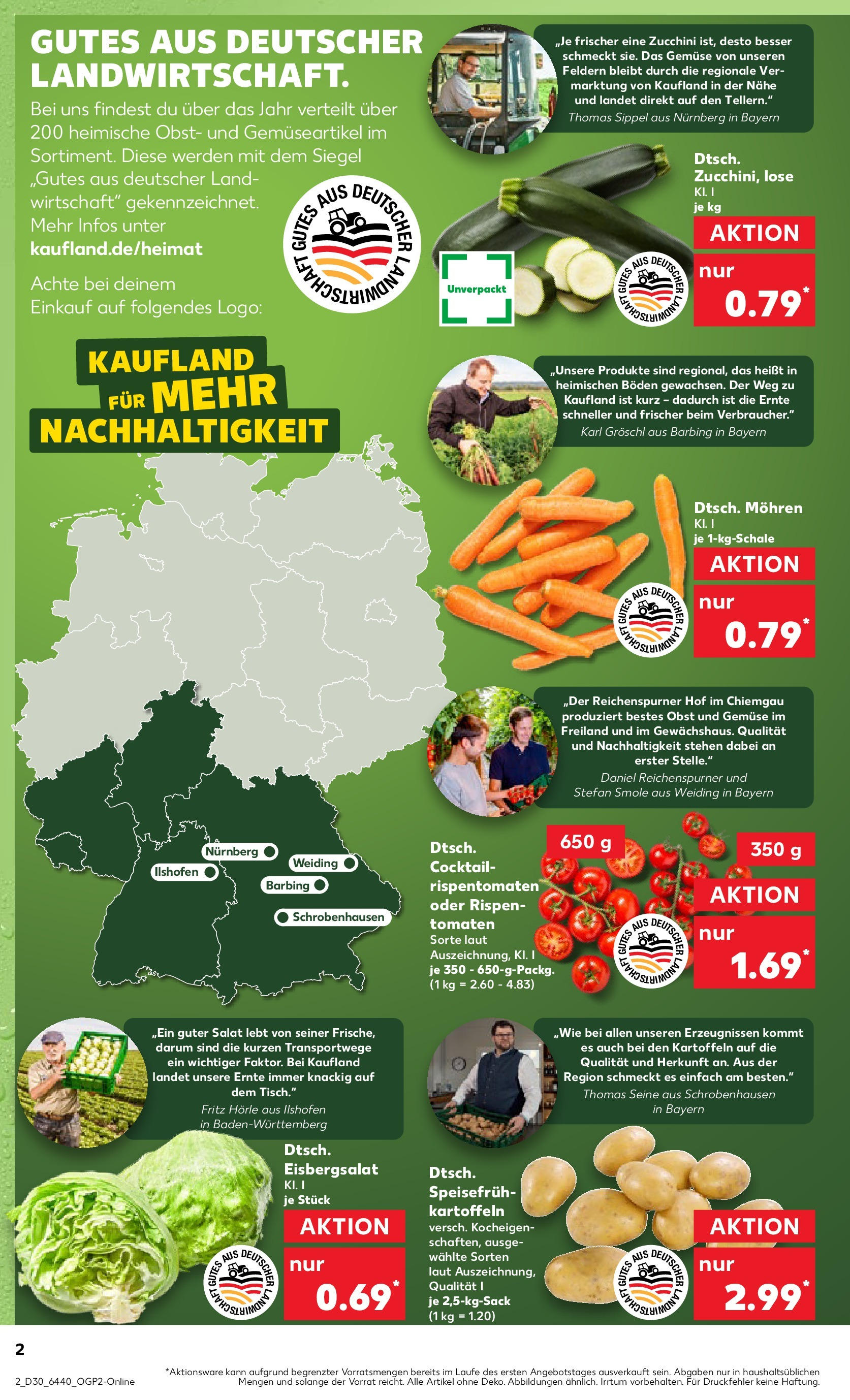 Prospekt Kaufland ab 24.07.2025 » Angebote Online zum Blättern | Seite: 2 | Produkte: Mohren, Kartoffeln, Zucchini, Salat