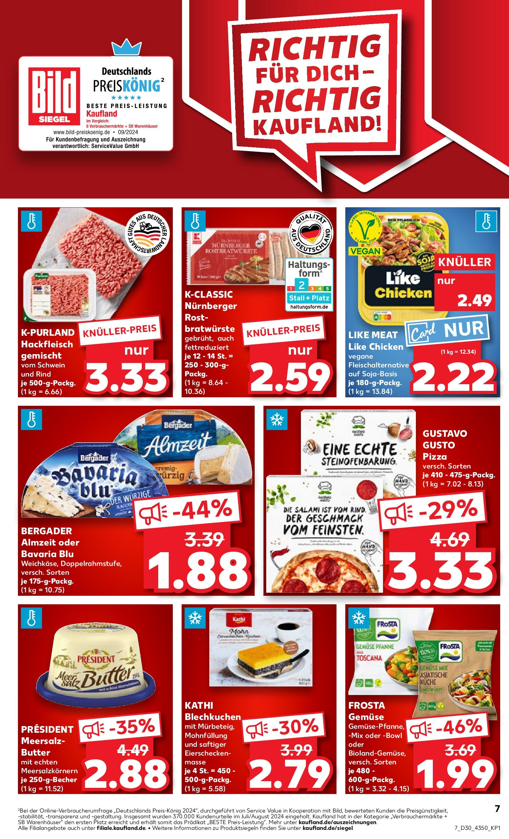 Prospekt Kaufland ab 24.07.2025 » Angebote und Werbung Online | Seite: 7 | Produkte: Gustavo gusto, Butter, Frosta, Gemüse Prospekt Kaufland ab 24.07.2025 » Angebote Online zum Blättern | Seite: 7 | Produkte: Gustavo gusto, Butter, Frosta, Gemüse