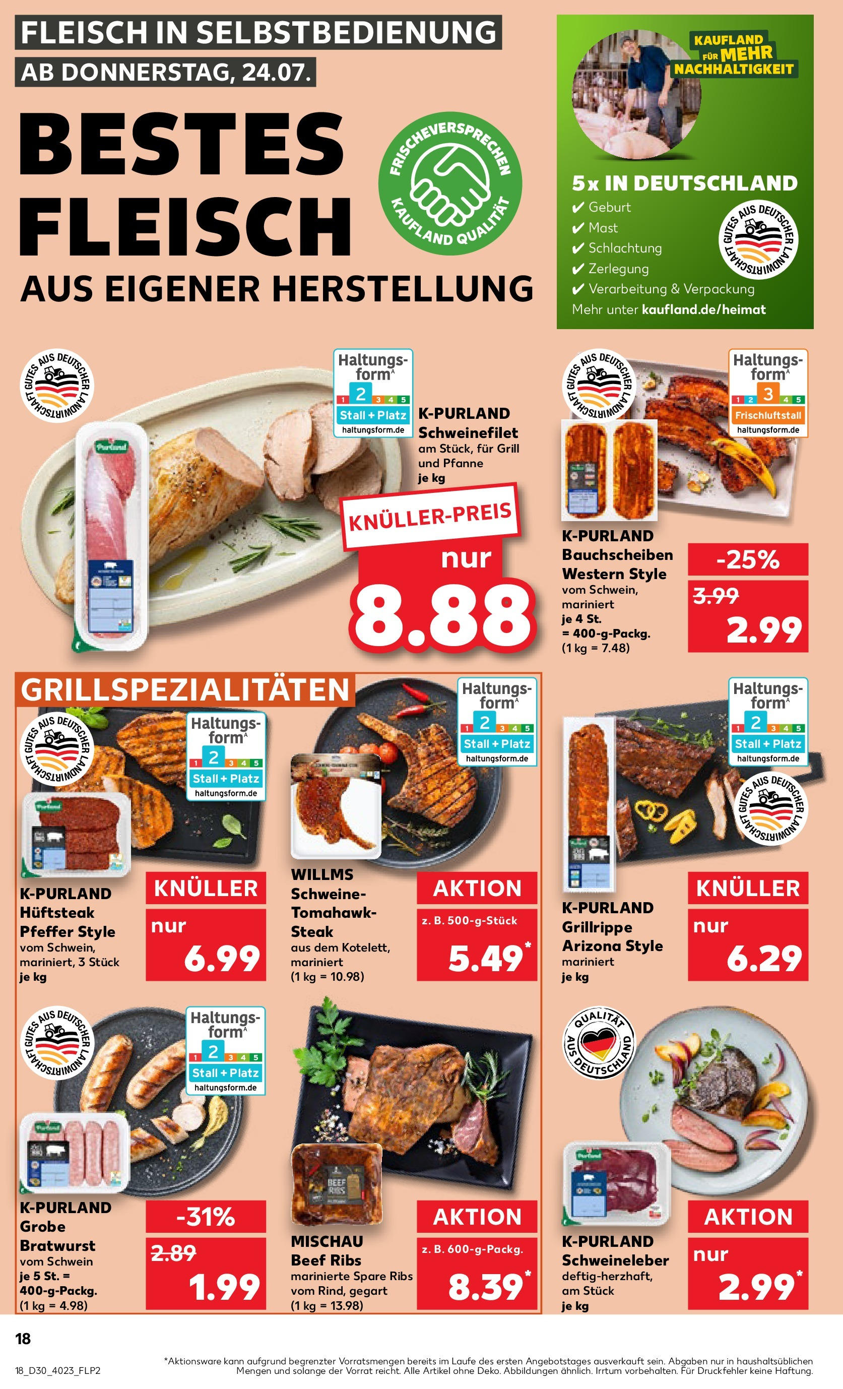 Prospekt Kaufland ab 24.07.2025 » Angebote Online zum Blättern | Seite: 18 | Produkte: Grill, Pfeffer, Steak, Fleisch