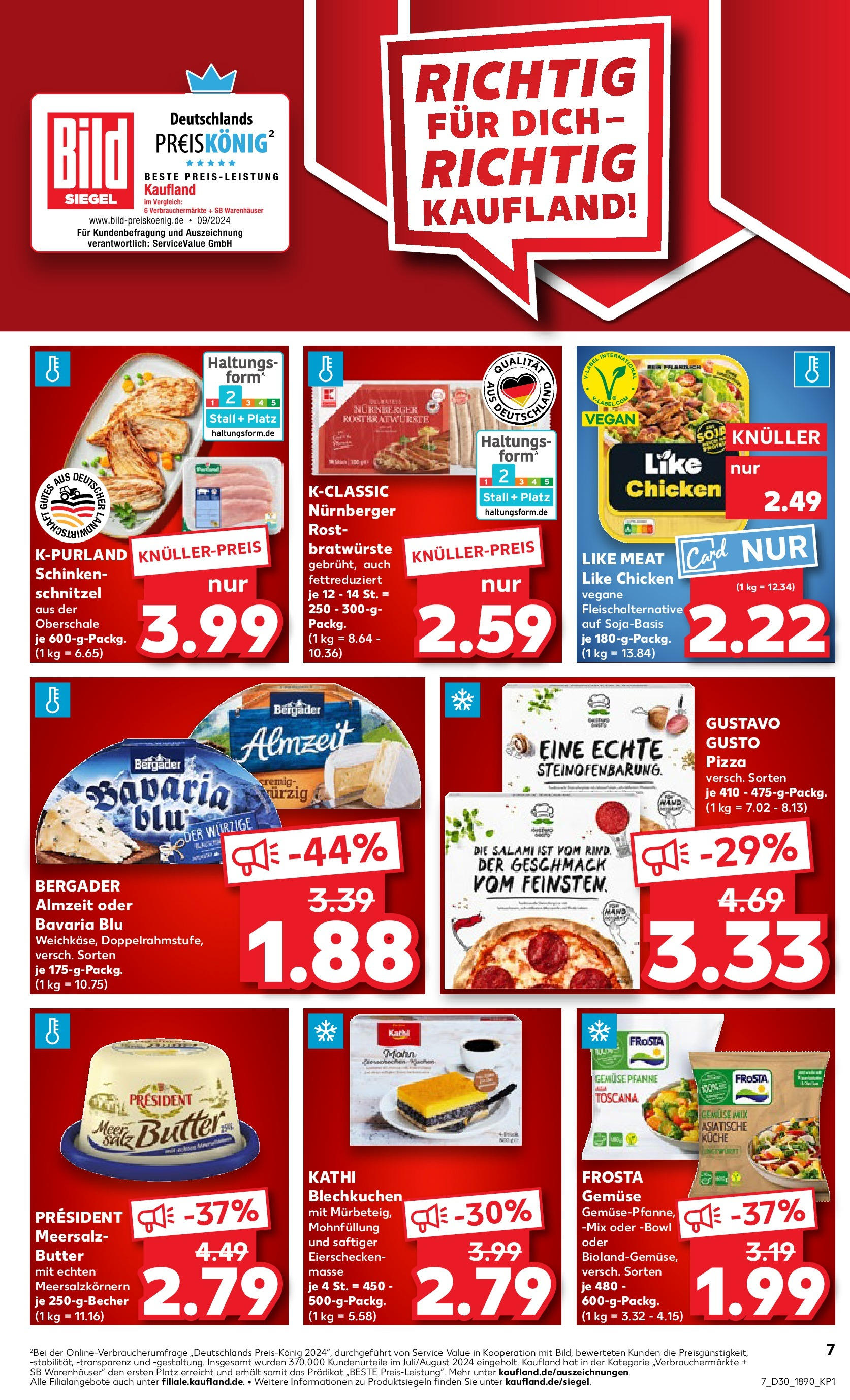 Prospekt Kaufland ab 24.07.2025 » Angebote und Werbung Online | Seite: 7 | Produkte: Butter, Like meat, Salami, Schinken Prospekt Kaufland ab 24.07.2025 » Angebote Online zum Blättern | Seite: 7 | Produkte: Butter, Like meat, Salami, Schinken