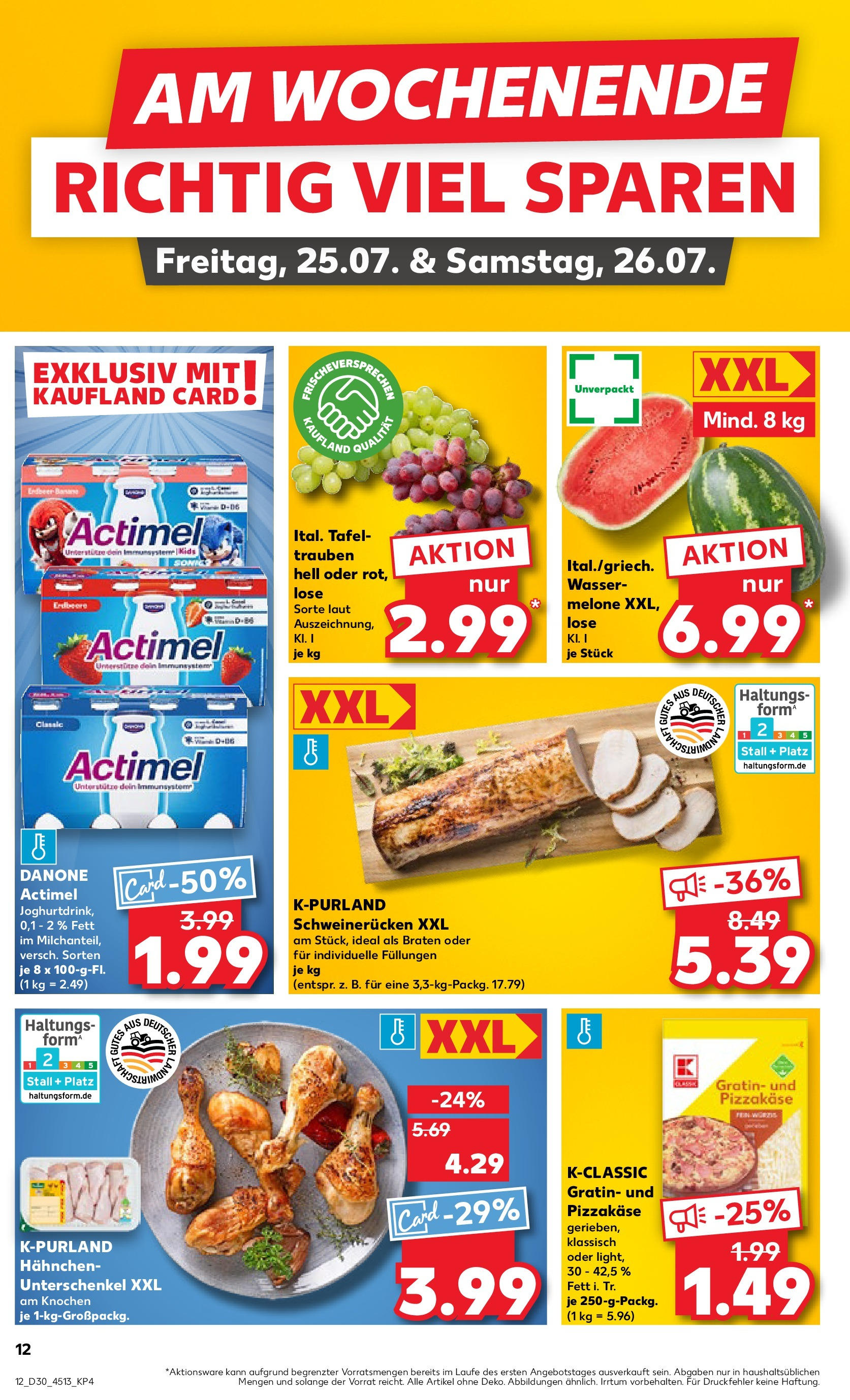 Prospekt Kaufland ab 24.07.2025 » Angebote und Werbung Online | Seite: 12 | Produkte: Hahnchen, Trauben, Wasser, Schweinerucken Prospekt Kaufland ab 24.07.2025 » Angebote Online zum Blättern | Seite: 12 | Produkte: Hahnchen, Trauben, Wasser, Schweinerucken